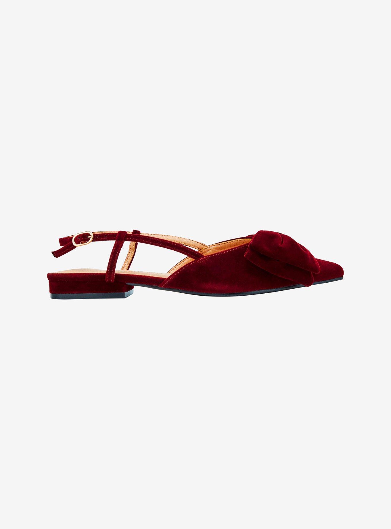 Chinese Laundry Burgundy Velvet Bow Flats, MULTI, alternate