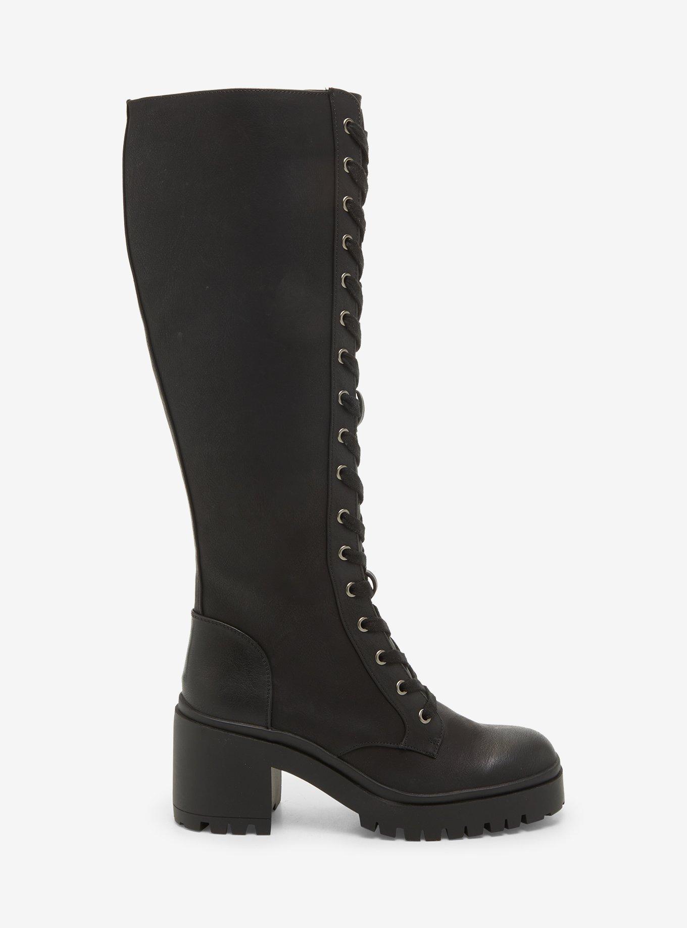Dirty Laundry Overtimes Black Lace-Up Boots, , hi-res