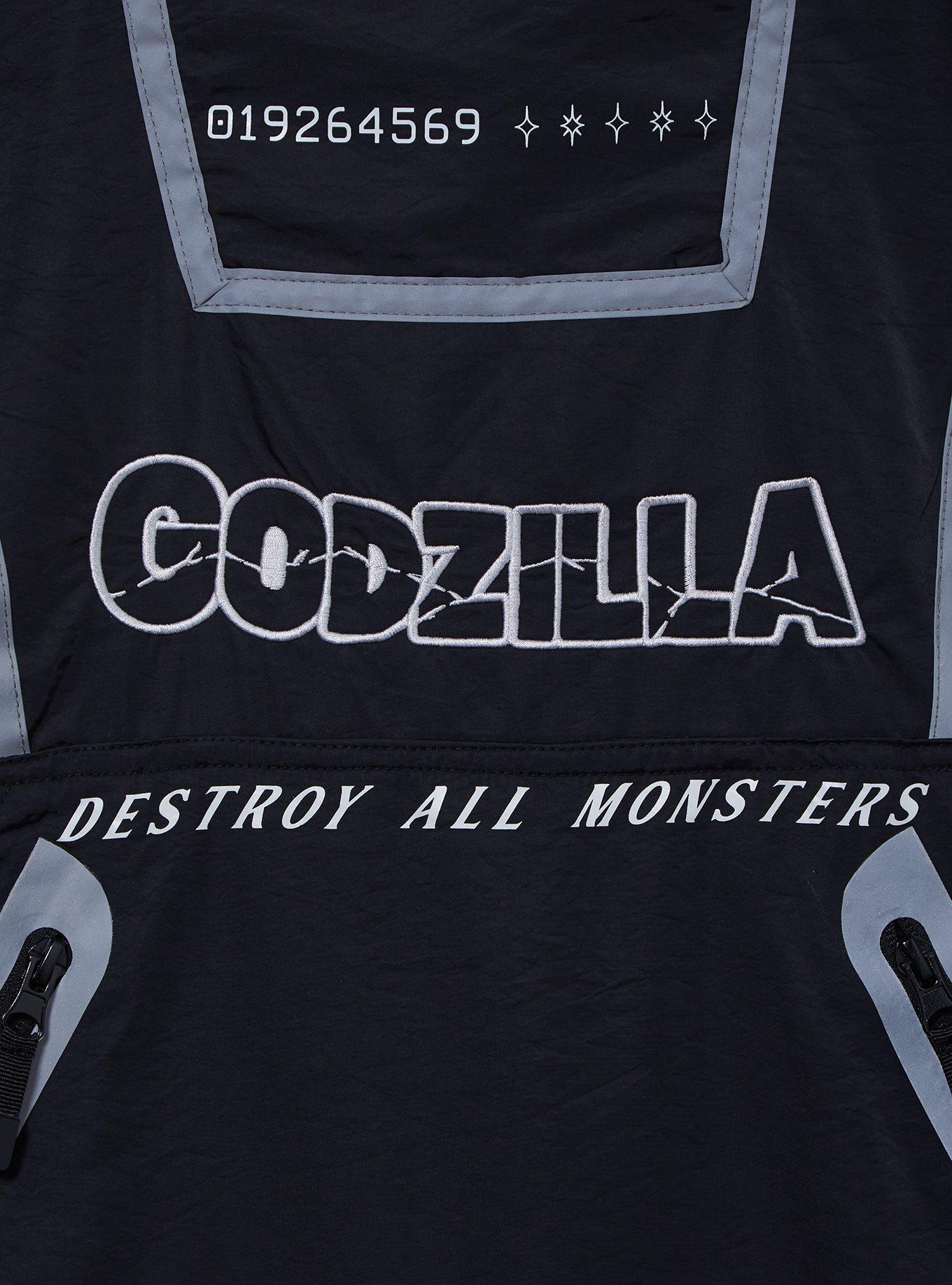 Godzilla Icons Quarter Zip Windbreaker Jacket - BoxLunch Exclusive, BLACK, alternate