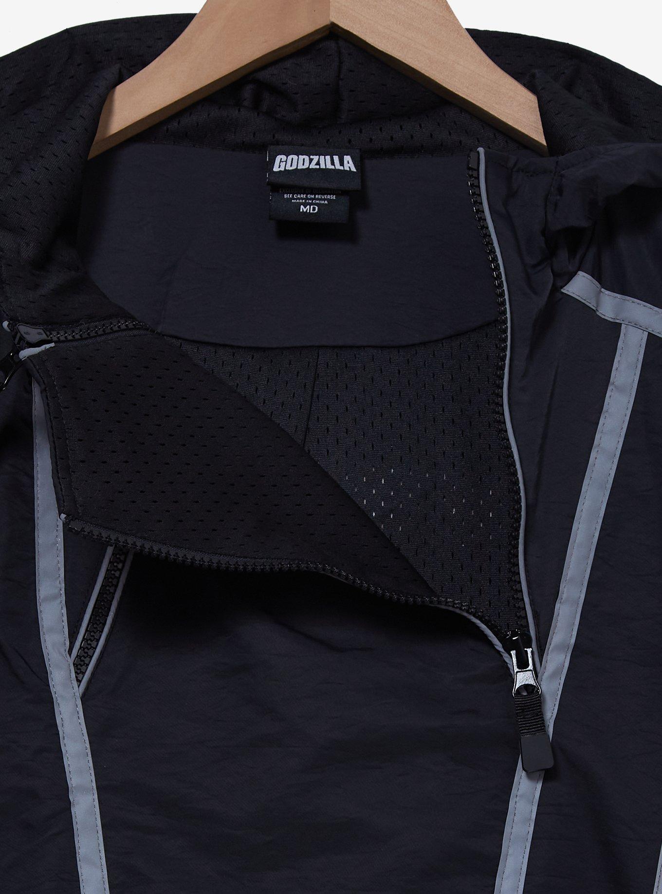 Godzilla Icons Quarter Zip Windbreaker Jacket - BoxLunch Exclusive, BLACK, alternate