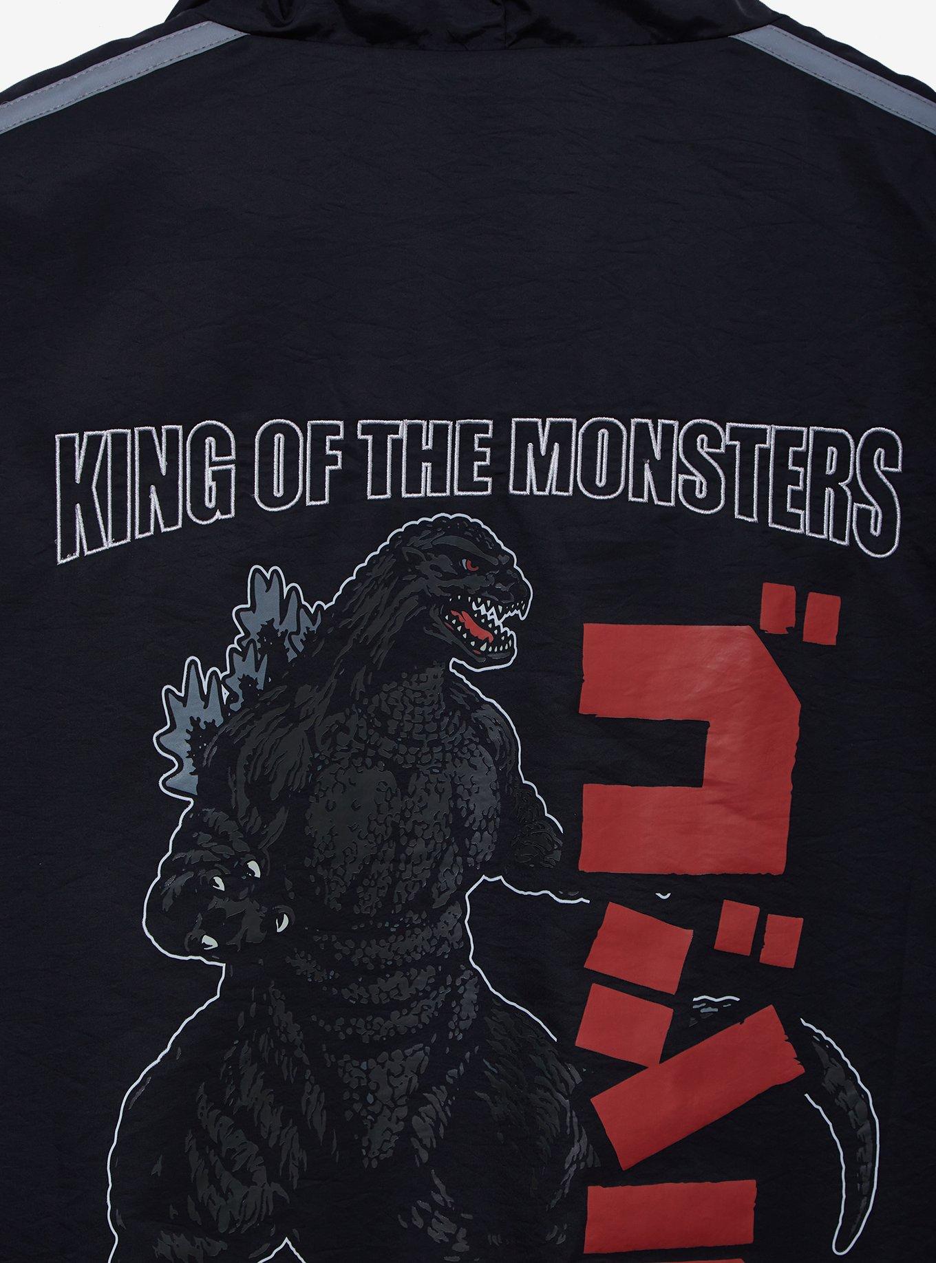 Godzilla Icons Quarter Zip Windbreaker Jacket - BoxLunch Exclusive, BLACK, alternate