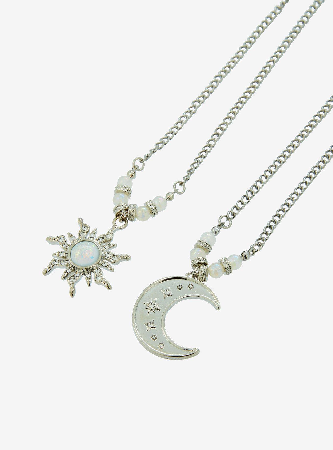 Cosmic Aura Opal Sun & Moon Best Friend Necklace Set, , alternate
