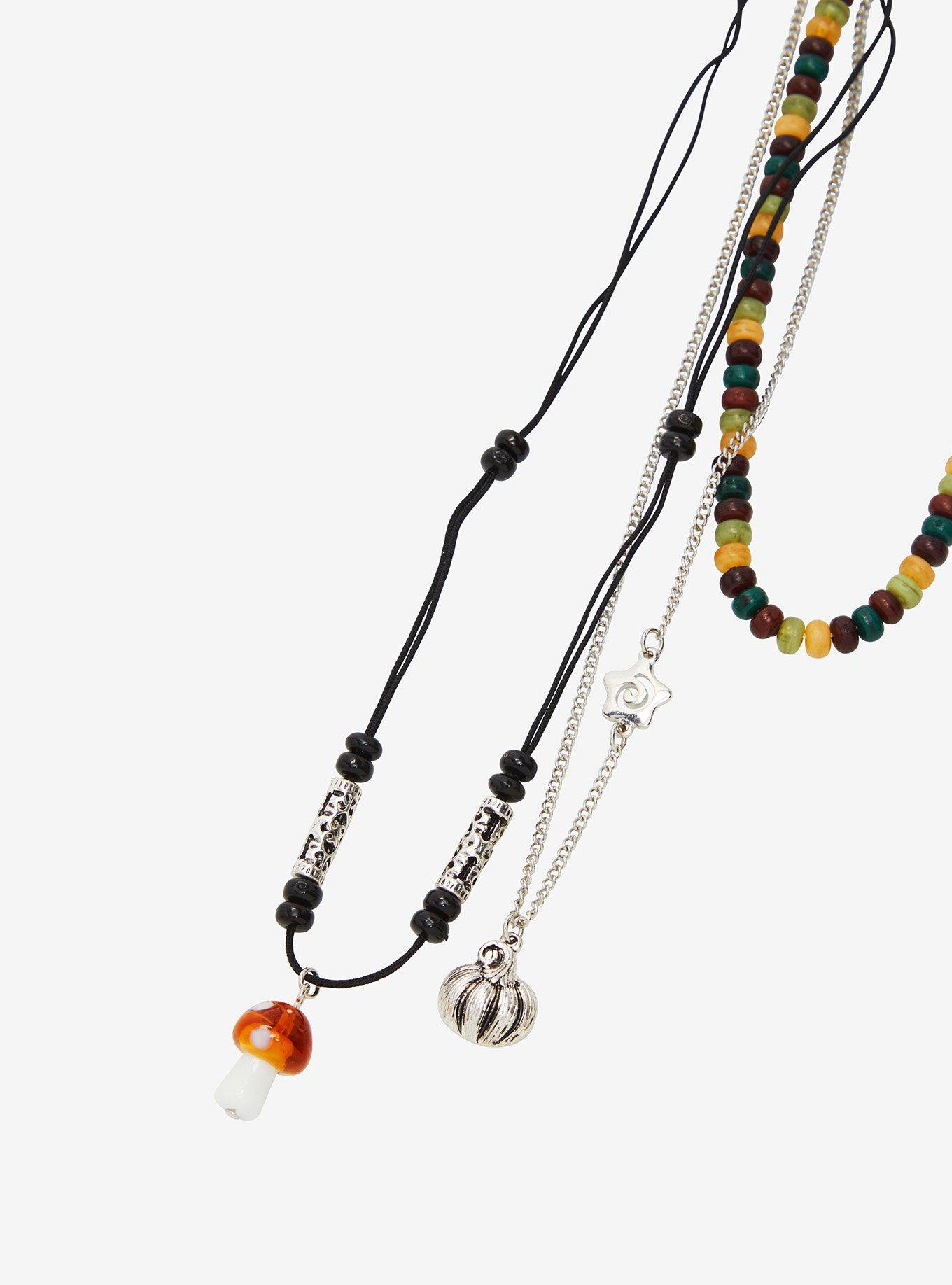 Thorn & Fable Mushroom & Pumpkin Necklace Set, , alternate