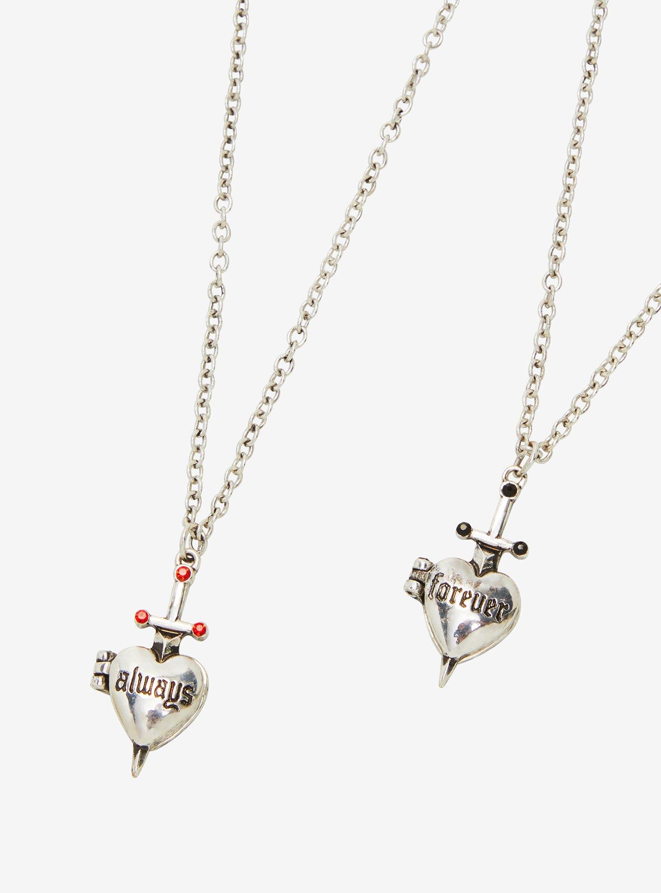 Forever & Always Sword Heart Best Friend Necklace Set, , alternate