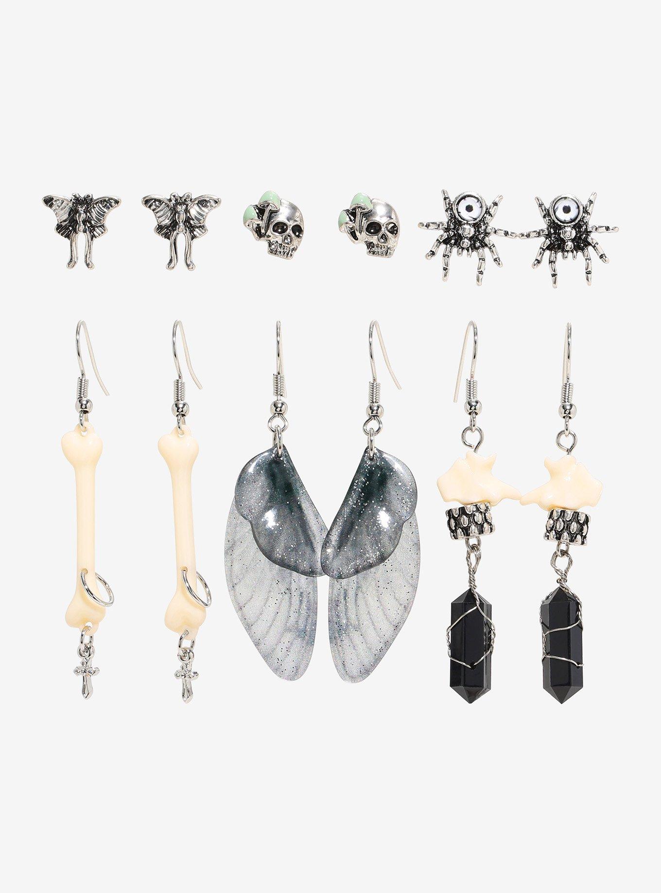 Thorn & Fable Wing & Bones Earring Set, , hi-res