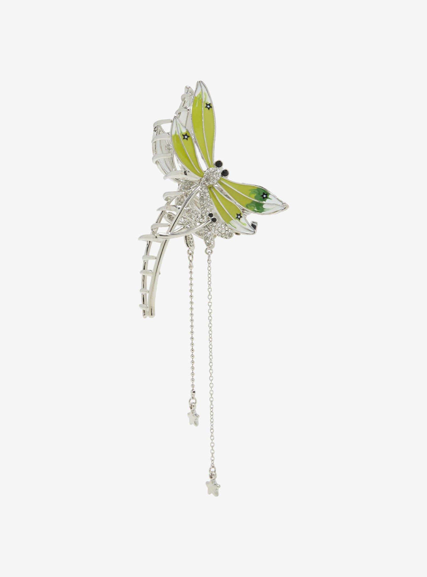 Thorn & Fable Dragonfly Dangling Star Claw Hair Clip, , alternate