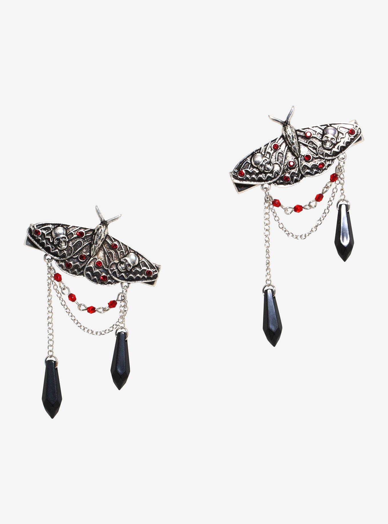 Cosmic Aura Gem Moth Hair Clip Set, , hi-res