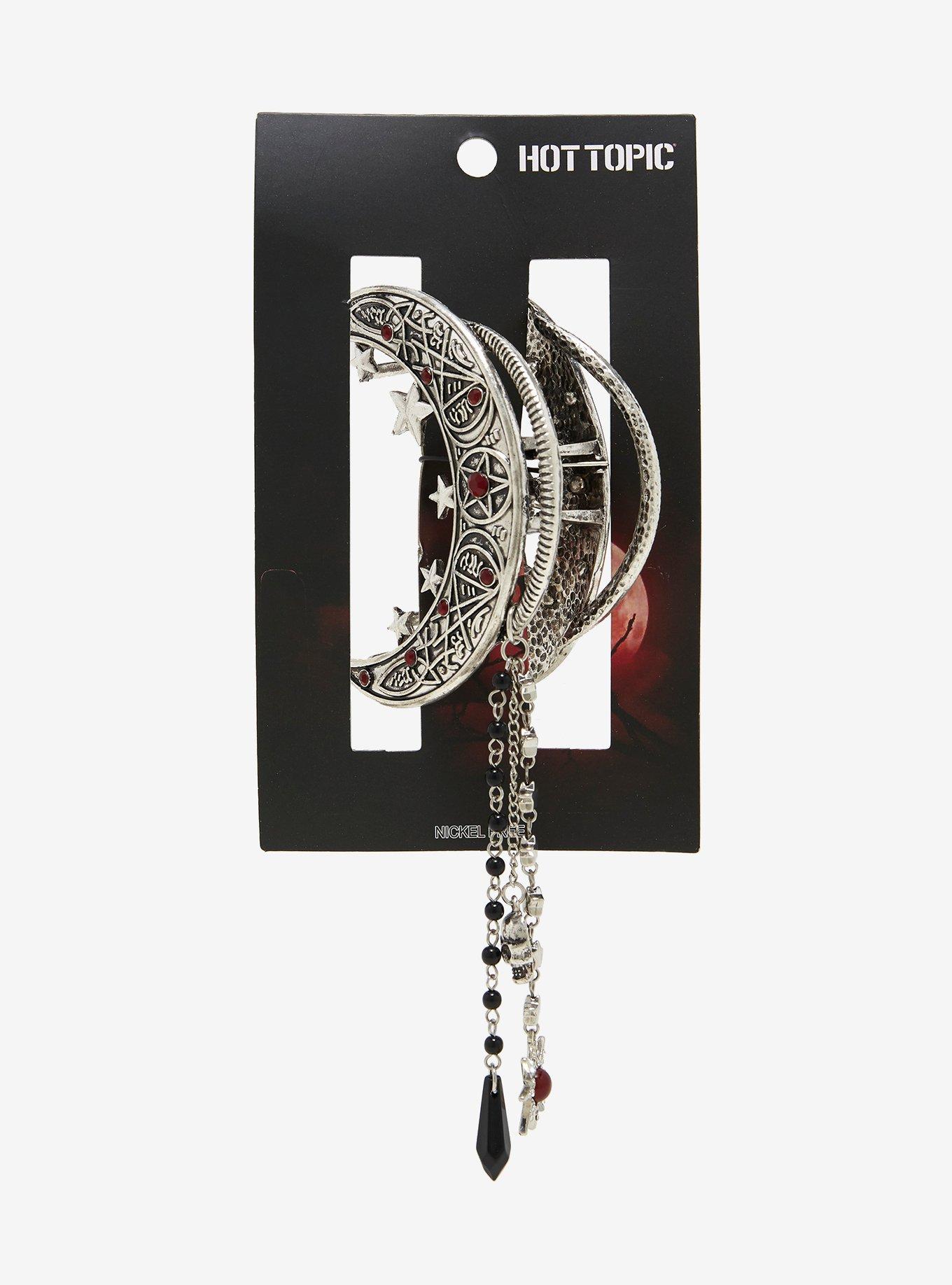 Ornate Crescent Moon Claw Hair Clip, , alternate