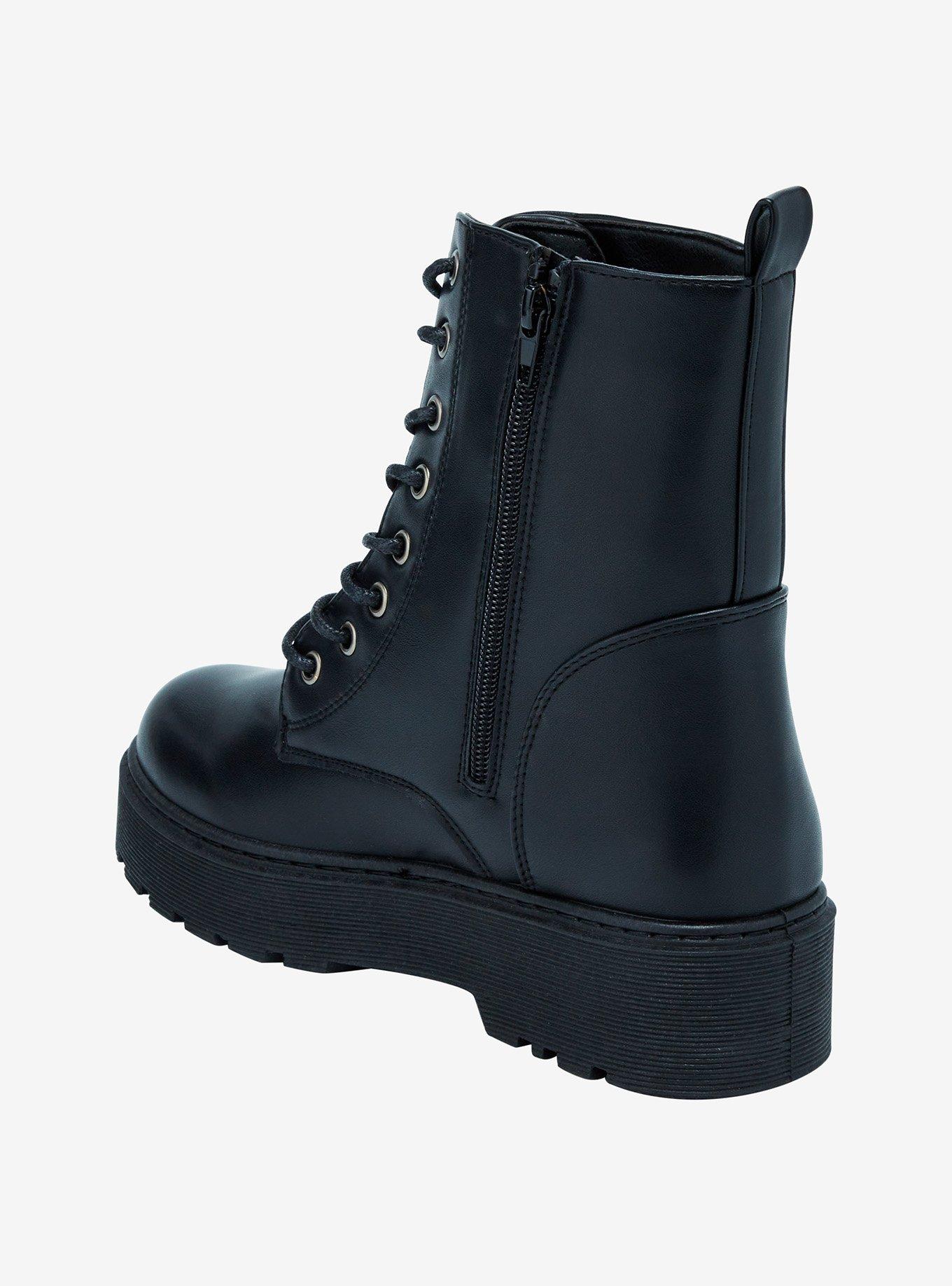 Yoki Black Combat Boots, MULTI, alternate