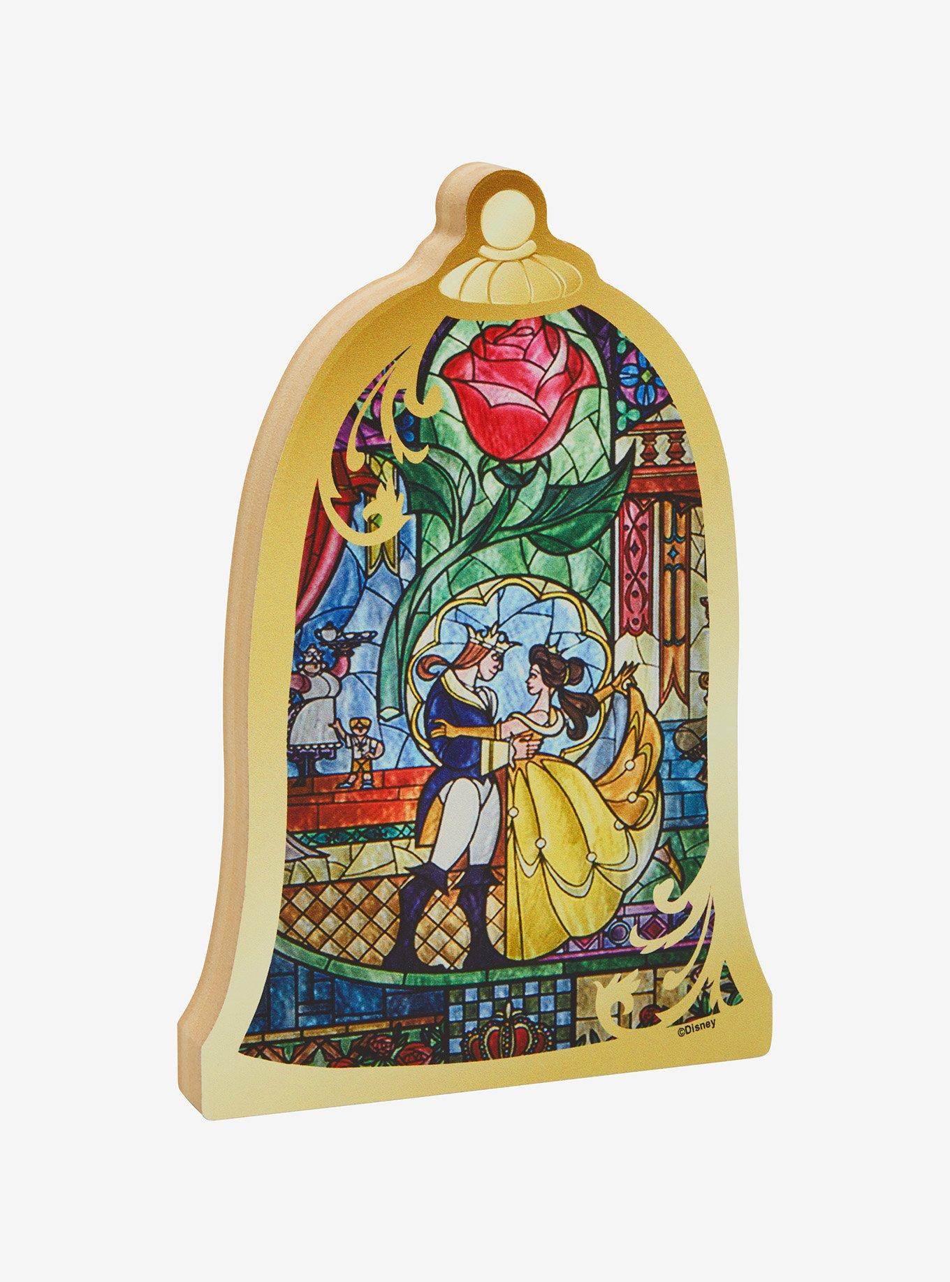 Disney Beauty and the Beast Stained Glass Portrait Figural Block Sign, , alternate