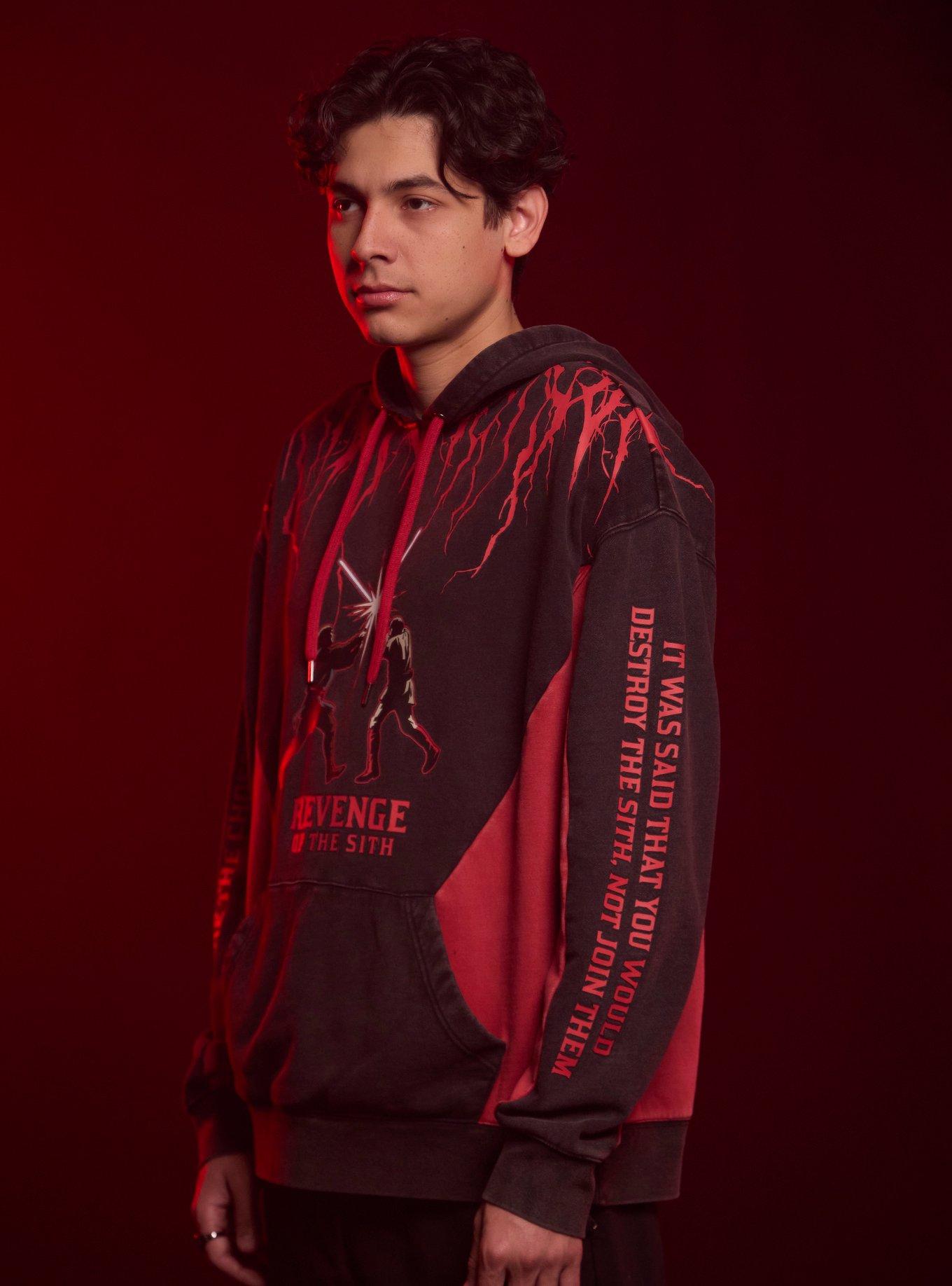 Our Universe Star Wars Revenge Of The Sith Duel Color-Block Hoodie, RED, alternate