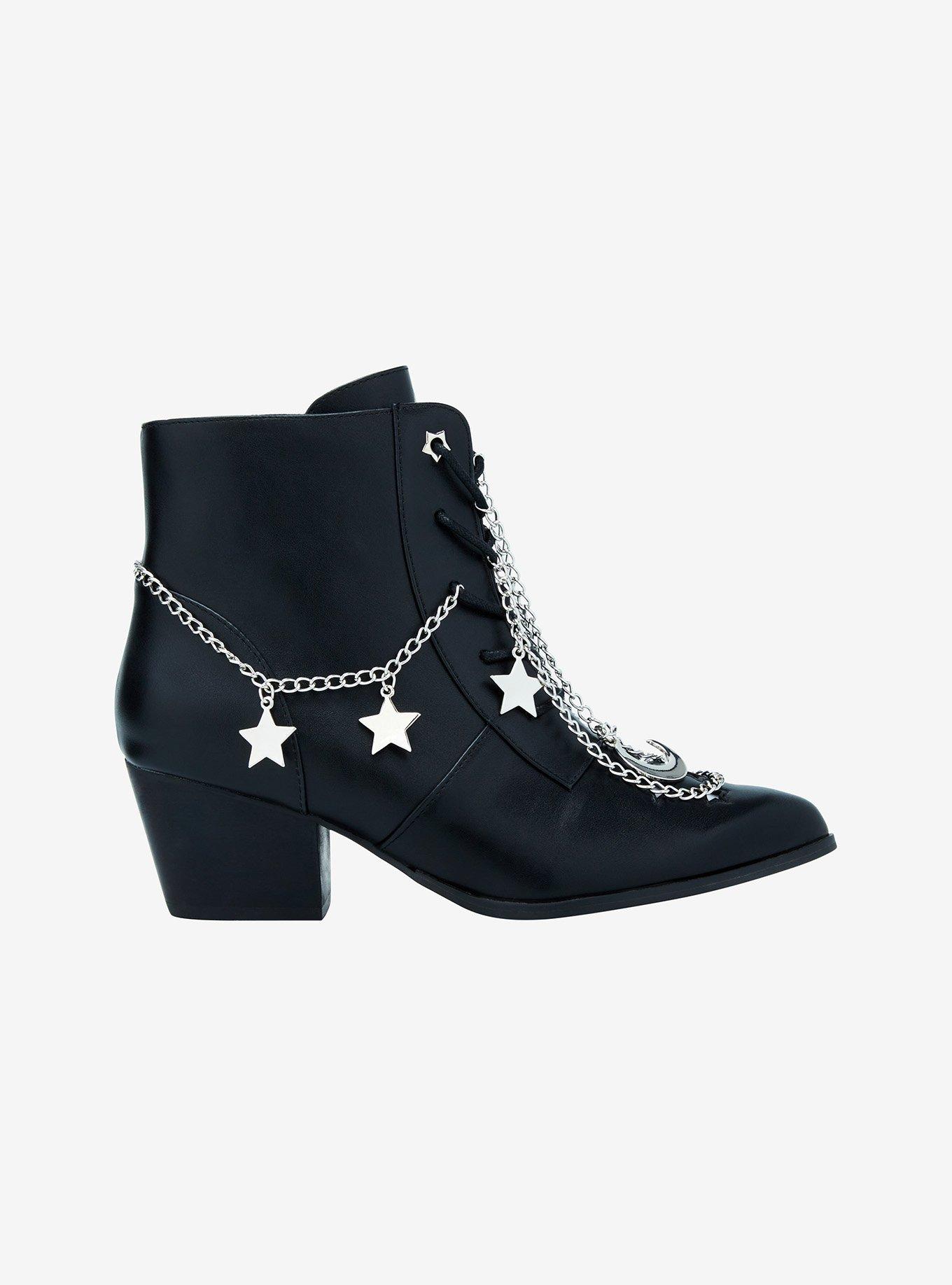 YRU Black Aura Celestial Chain Booties, MULTI, alternate