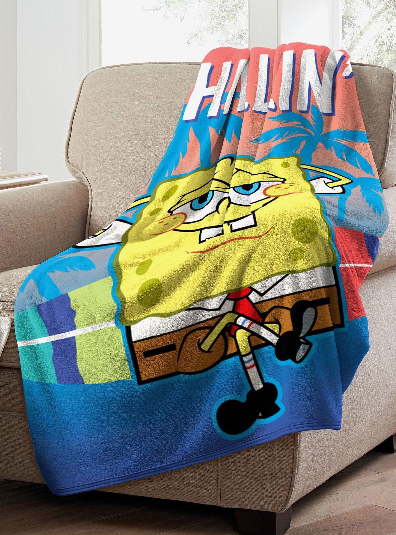 SpongeBob SquarePants Chillin Micro Raschel Throw, , alternate