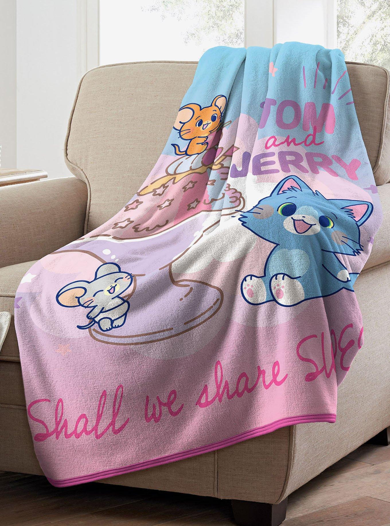 Tom & Jerry Sharing Sweets Micro Raschel Throw, , alternate