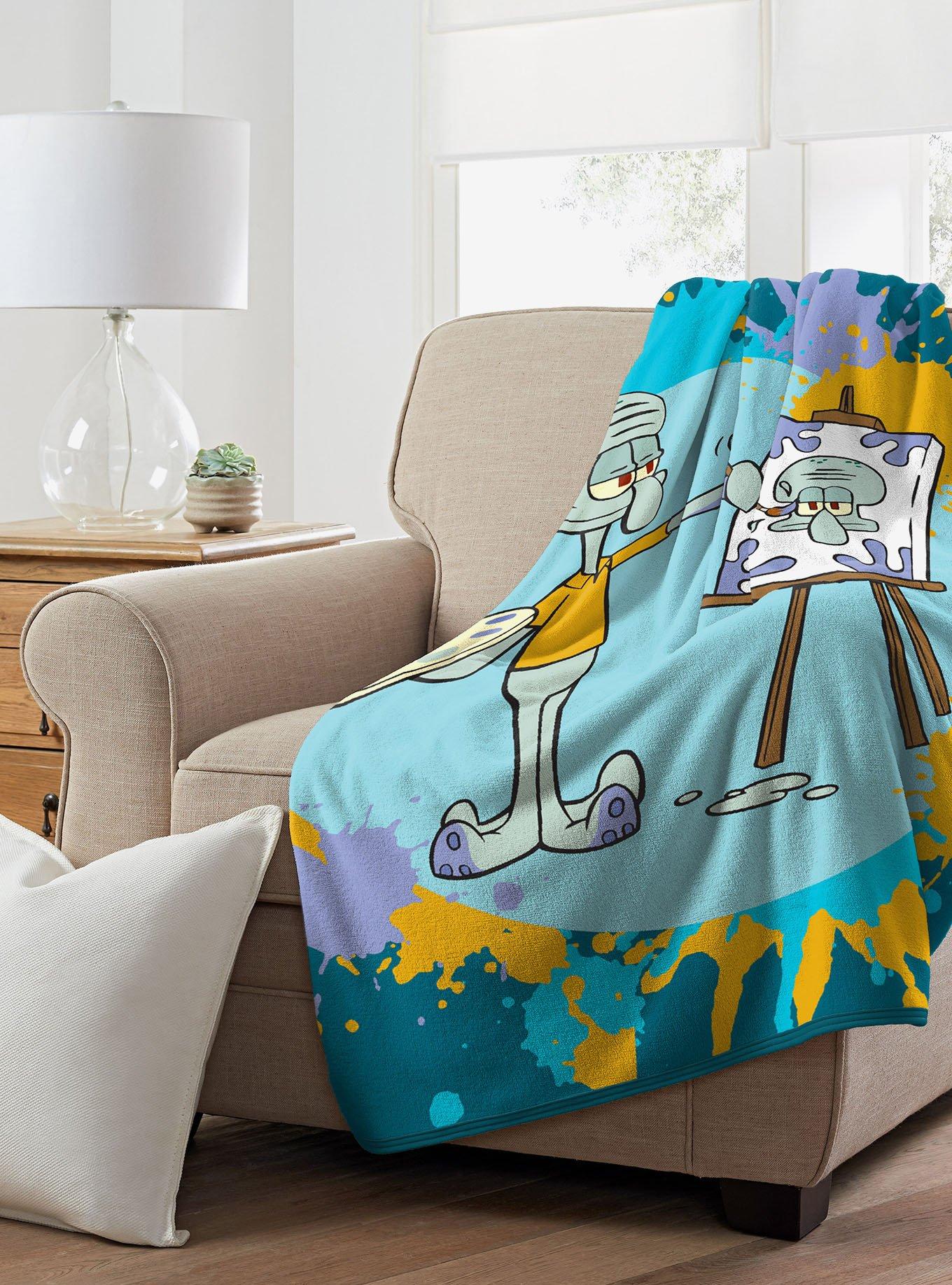 SpongeBob SquarePants Squidward Art Micro Raschel Throw, , alternate