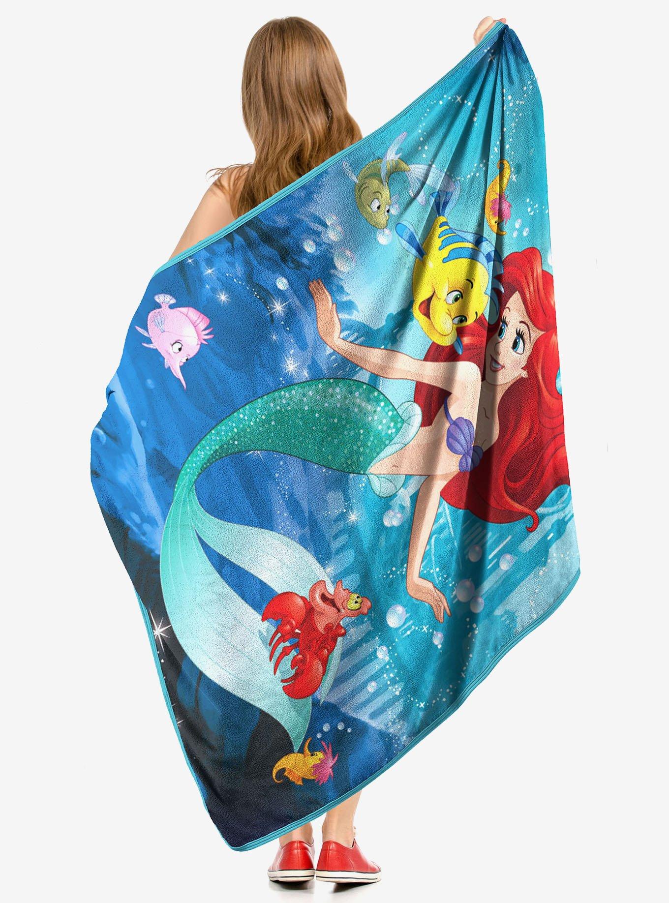 Disney The Little Mermaid Ariel Floatie Friends Micro Raschel Throw, , alternate