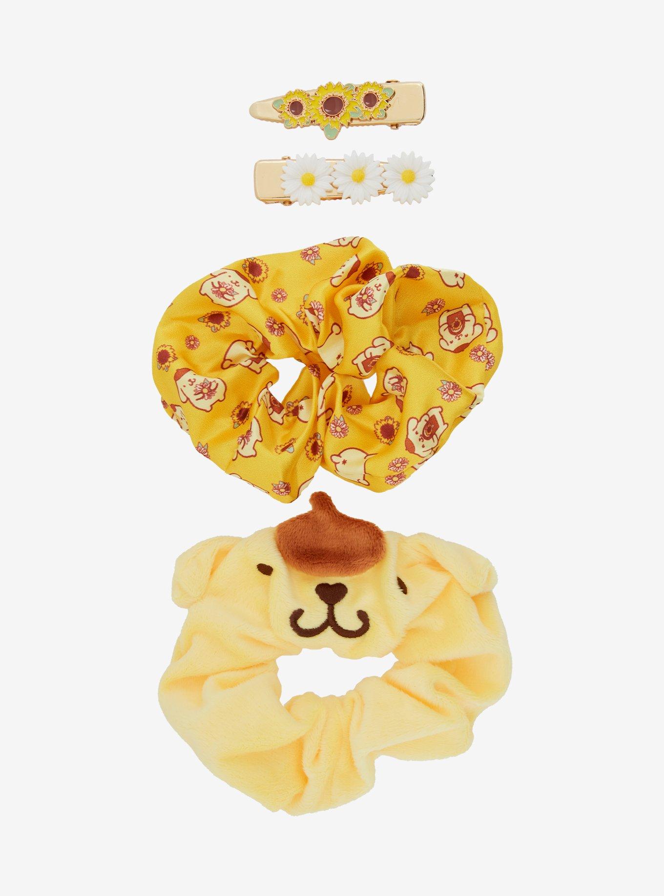 Pompompurin Floral Hair Clip & Scrunchie Set, , hi-res