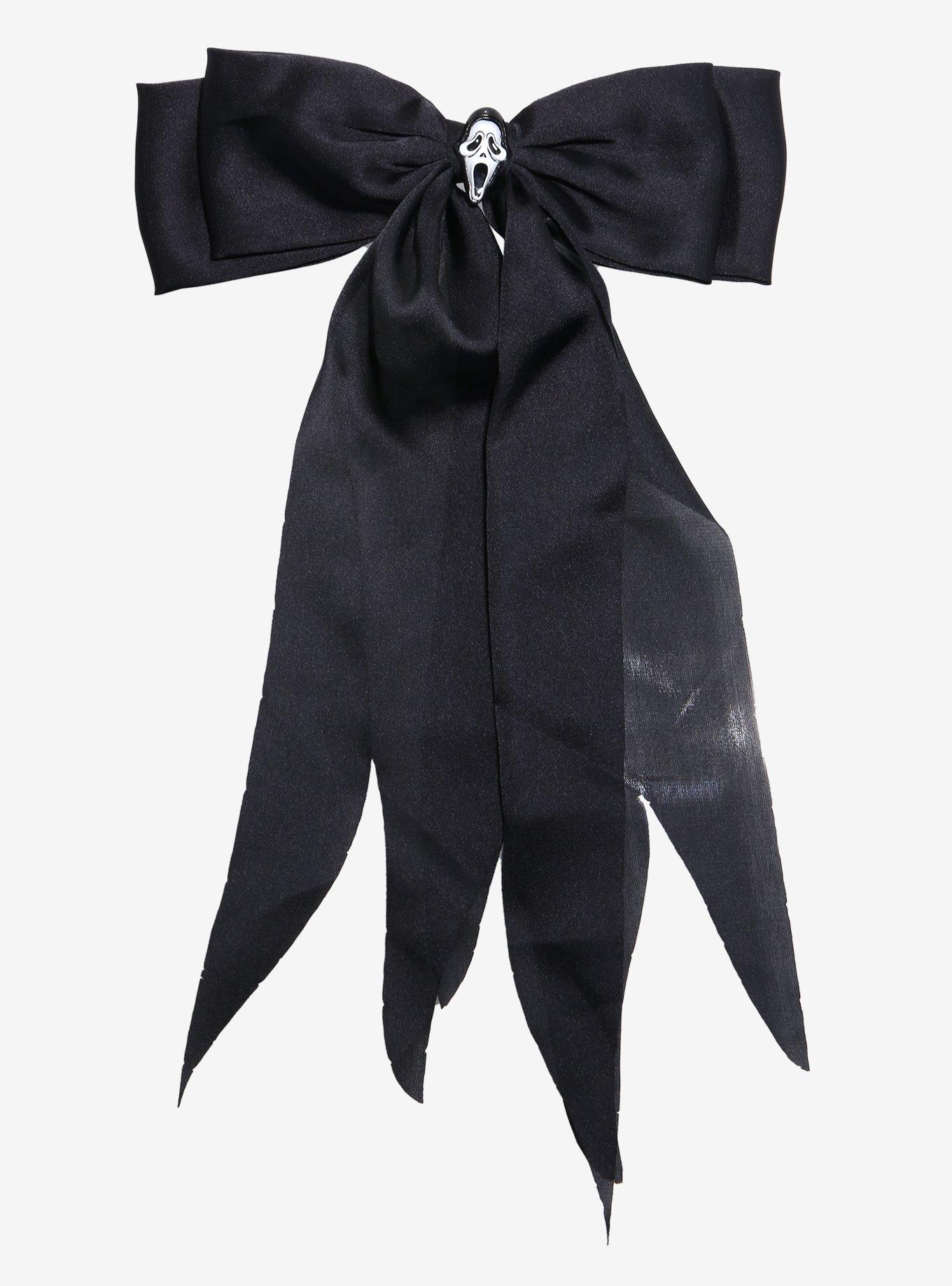 Ghost Face Double Ribbon Hair Bow, , hi-res