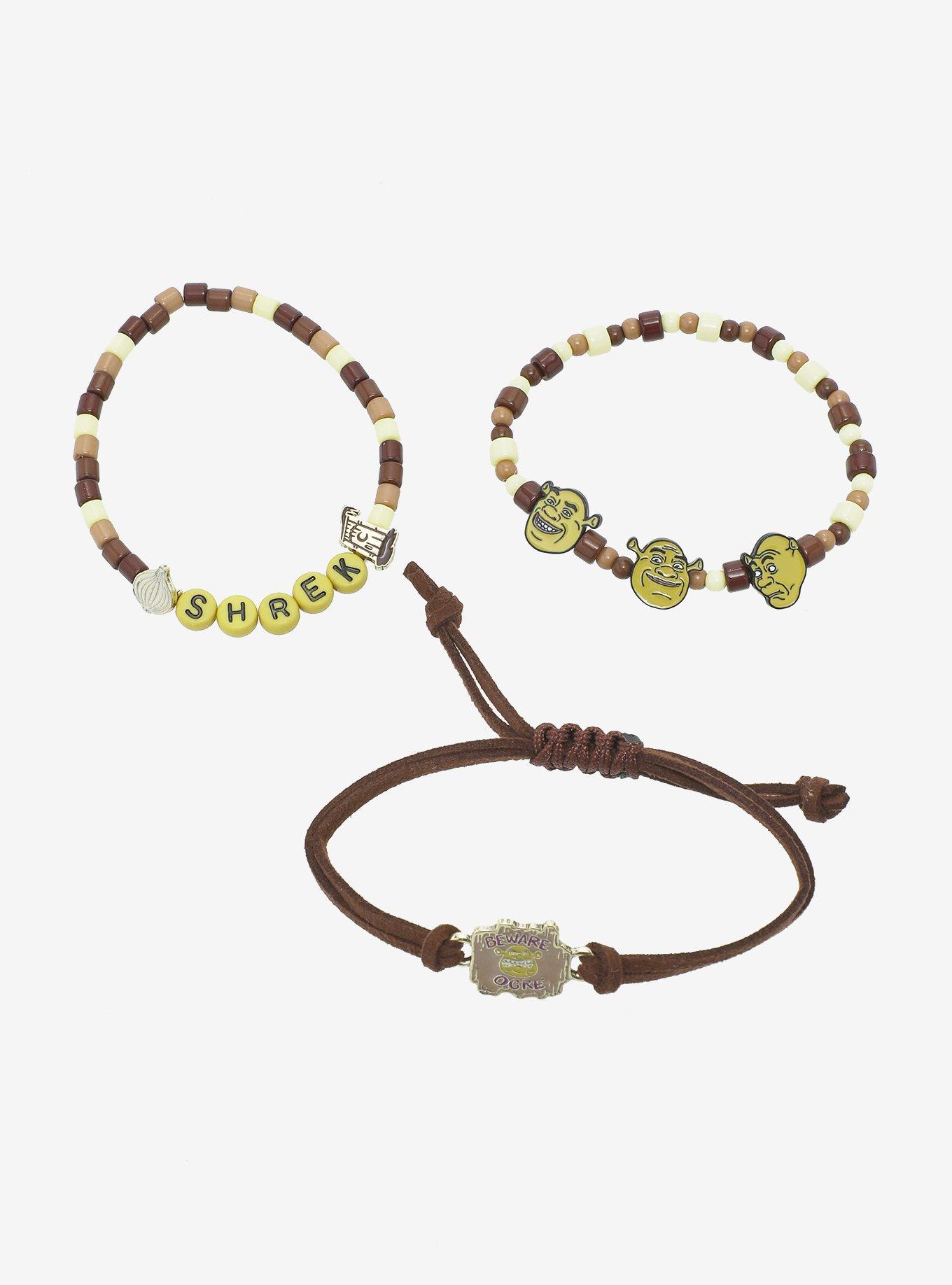 Shrek Faces Bead & Cord Bracelet Set, , hi-res