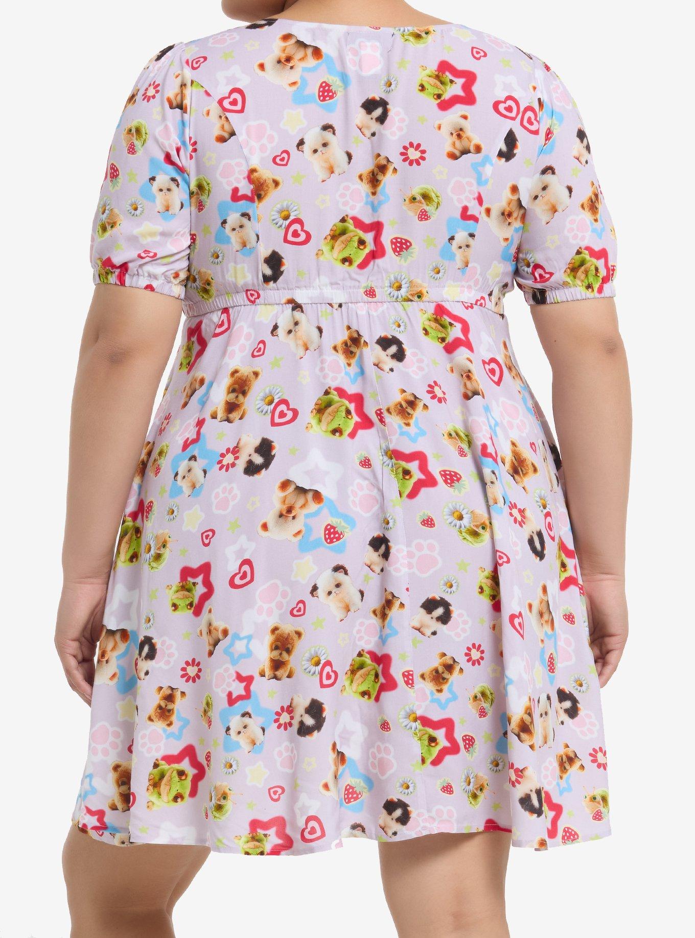 Sweet Society Cute Animals Babydoll Dress Plus Size, MULTI, alternate