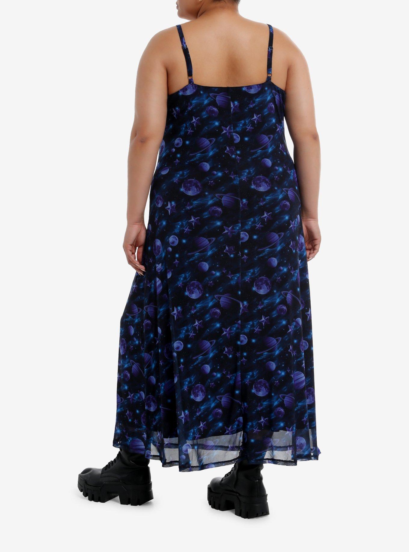 Cosmic Aura Dark Planet Cami Maxi Dress Plus Size, , hi-res