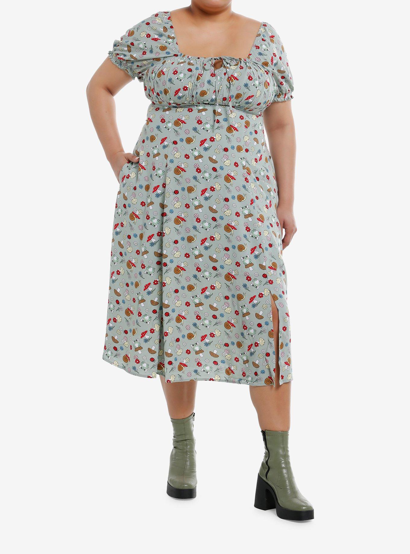 Sweet Society Cute Critter Slit Midi Dress Plus Size, , hi-res