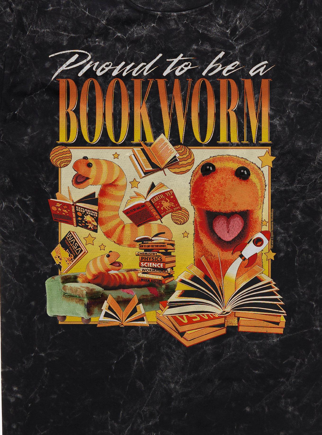 Sesame Street Slimey Proud To Be A Bookworm Mineral Wash T-Shirt, , hi-res