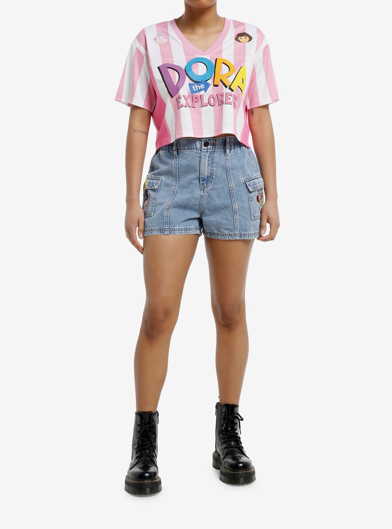 Dora The Explorer Girls Crop Soccer Jersey, MULTI, alternate