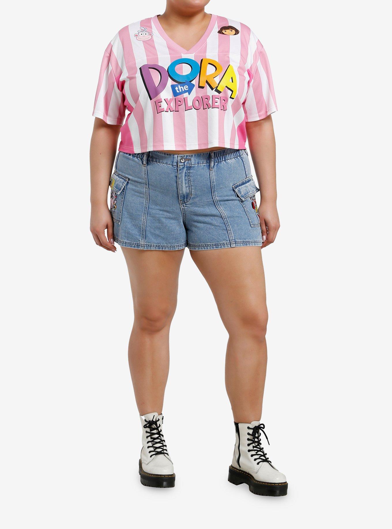 Dora The Explorer Girls Crop Soccer Jersey Plus Size, MULTI, alternate