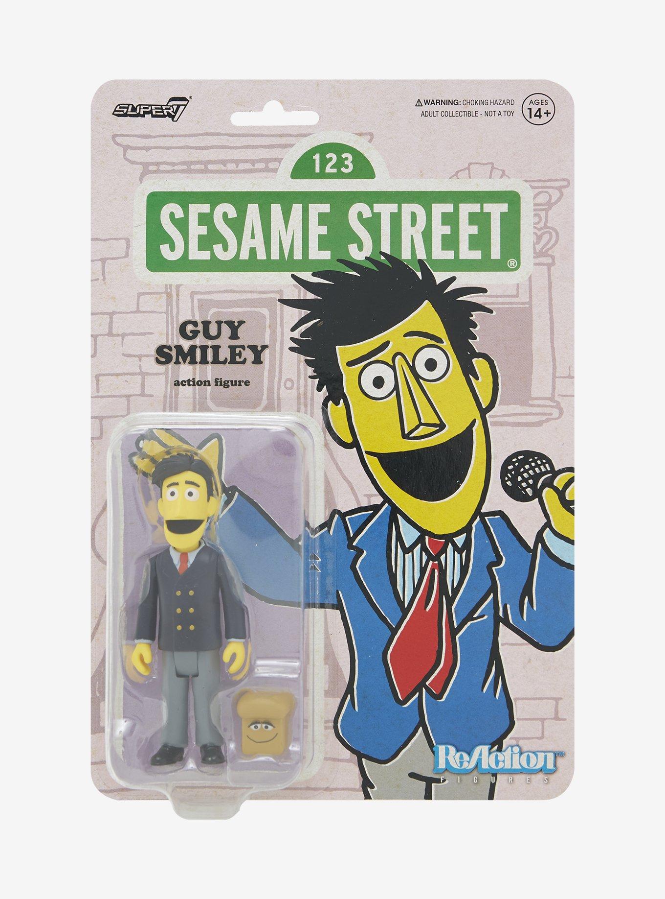 Super7 Sesame Street ReAction Guy Smiley with Bread Figure, , alternate