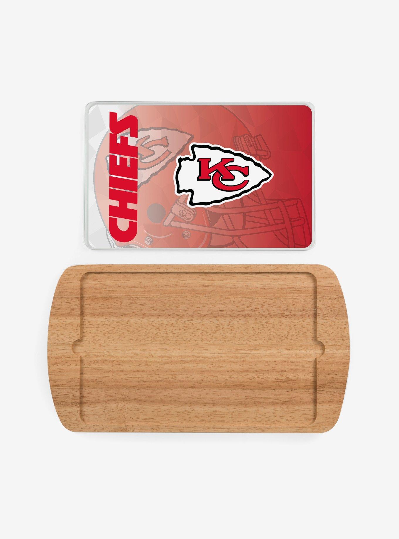 NFL Kansas City Chiefs Football Field Glass Top Cutting Board, , alternate