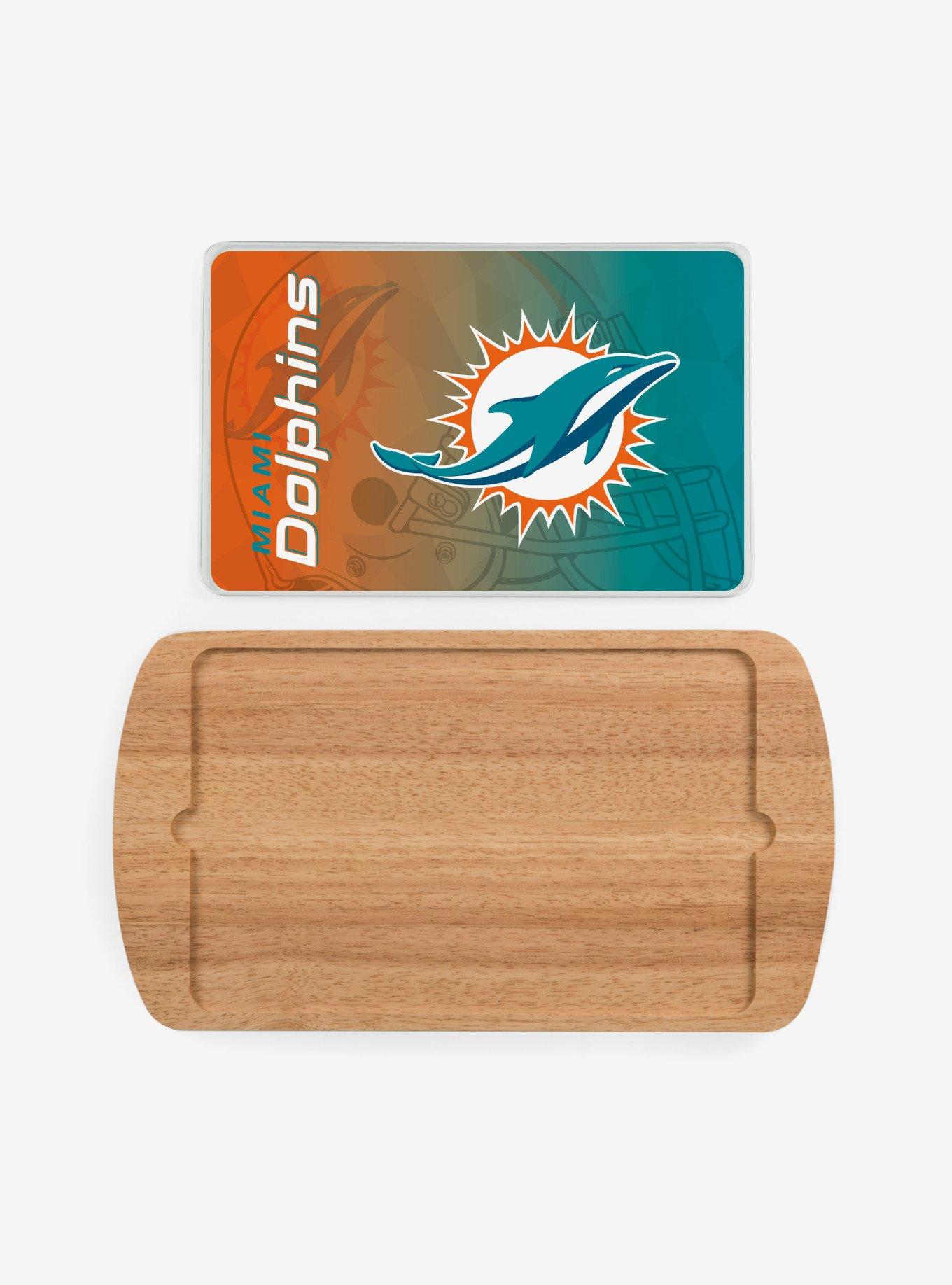 NFL Miami Dolphins Football Field Glass Top Cutting Board, , alternate