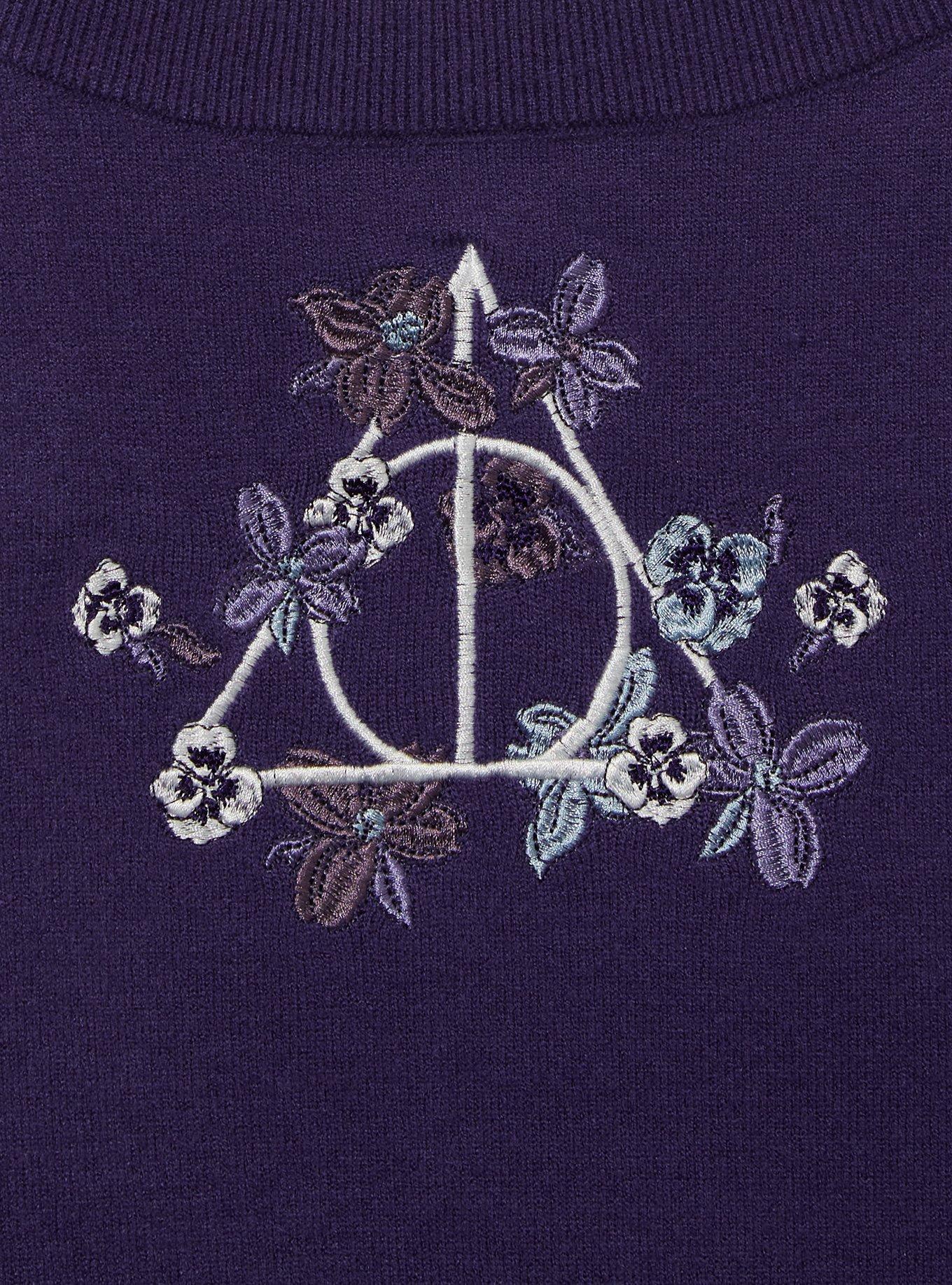 Harry Potter Deathly Hallows Floral Knit Tank Top Plus Size, MULTI, alternate