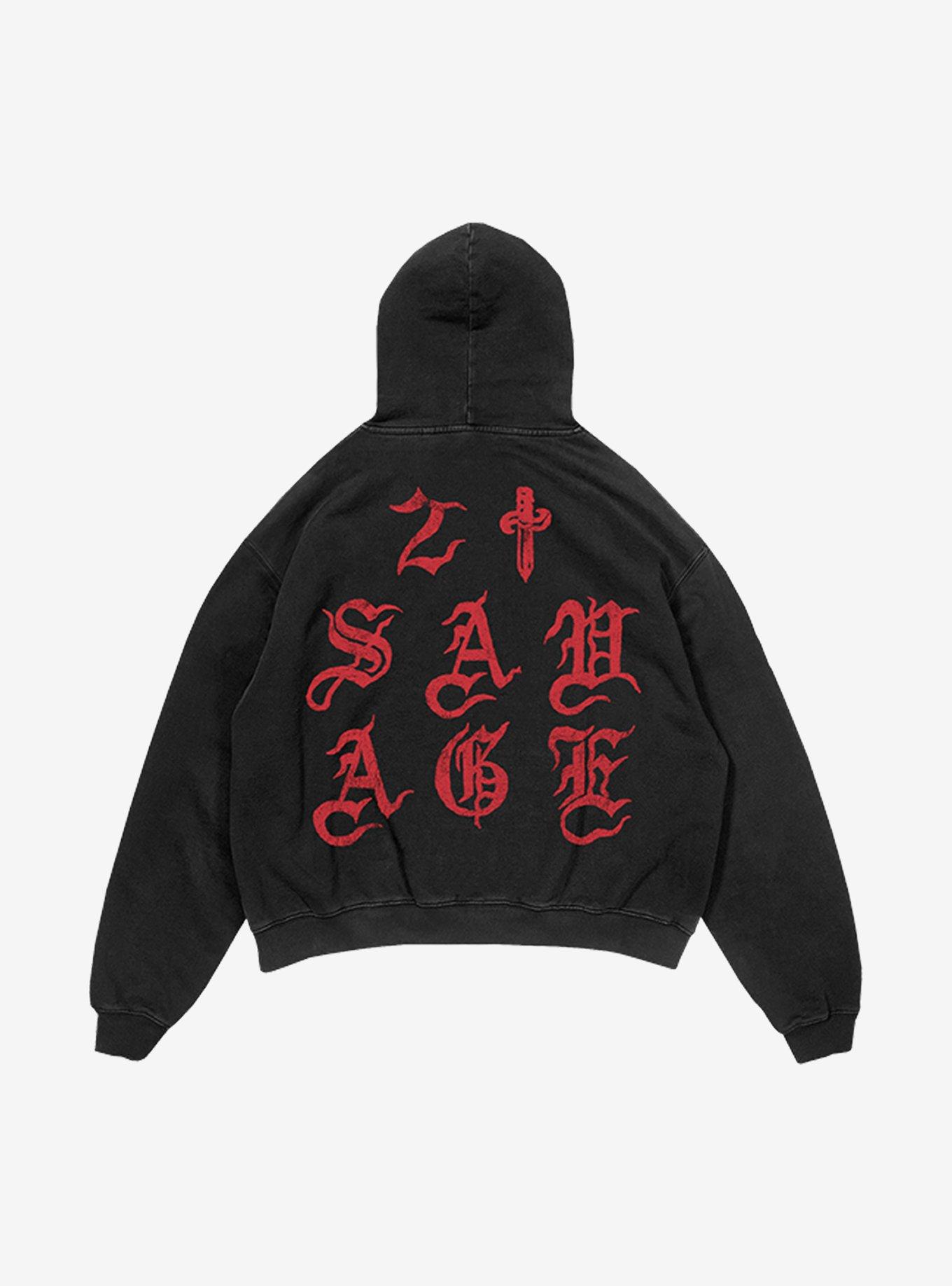 21 Savage Eyes Two-Sided Hoodie, BLACK, alternate
