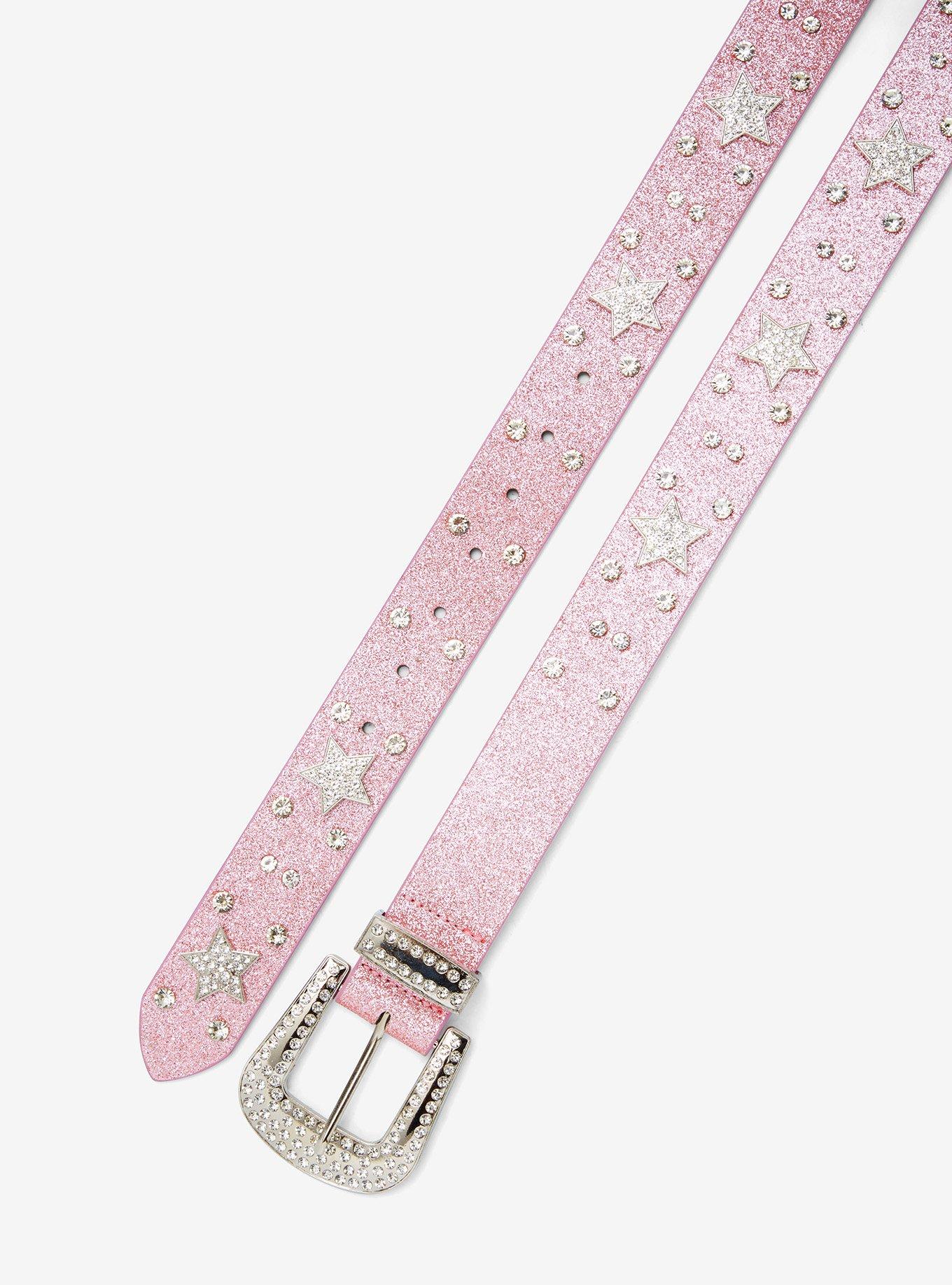 Pink Glitter Star Bling Belt, , hi-res