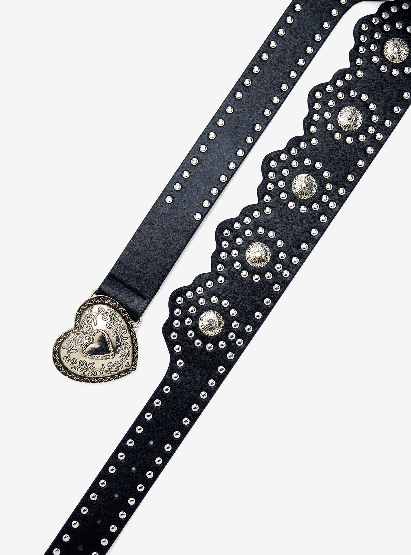 Heart Stud Scallop Belt, , hi-res