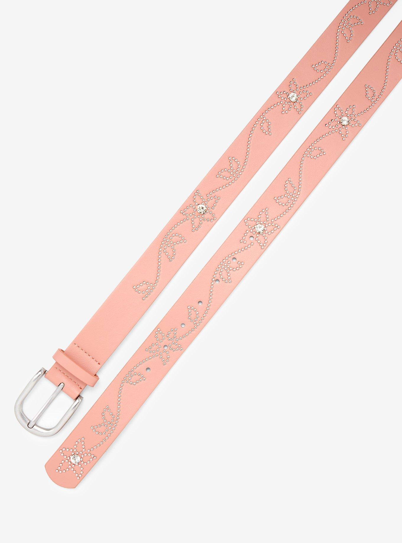 Pastel Pink Floral Bling Belt, , hi-res