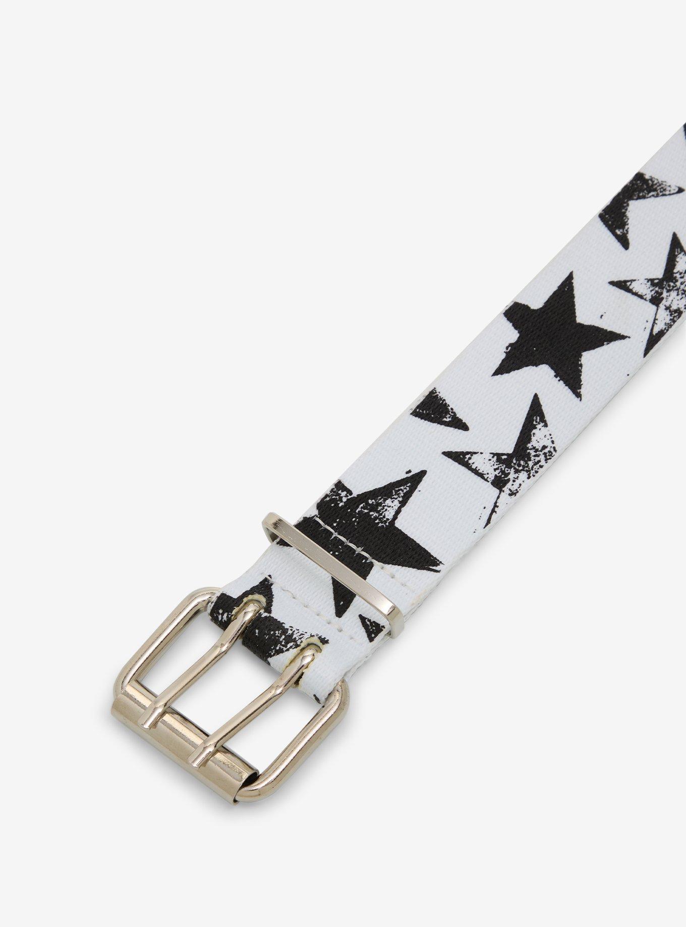 Black & White Star Grommet Belt, , hi-res