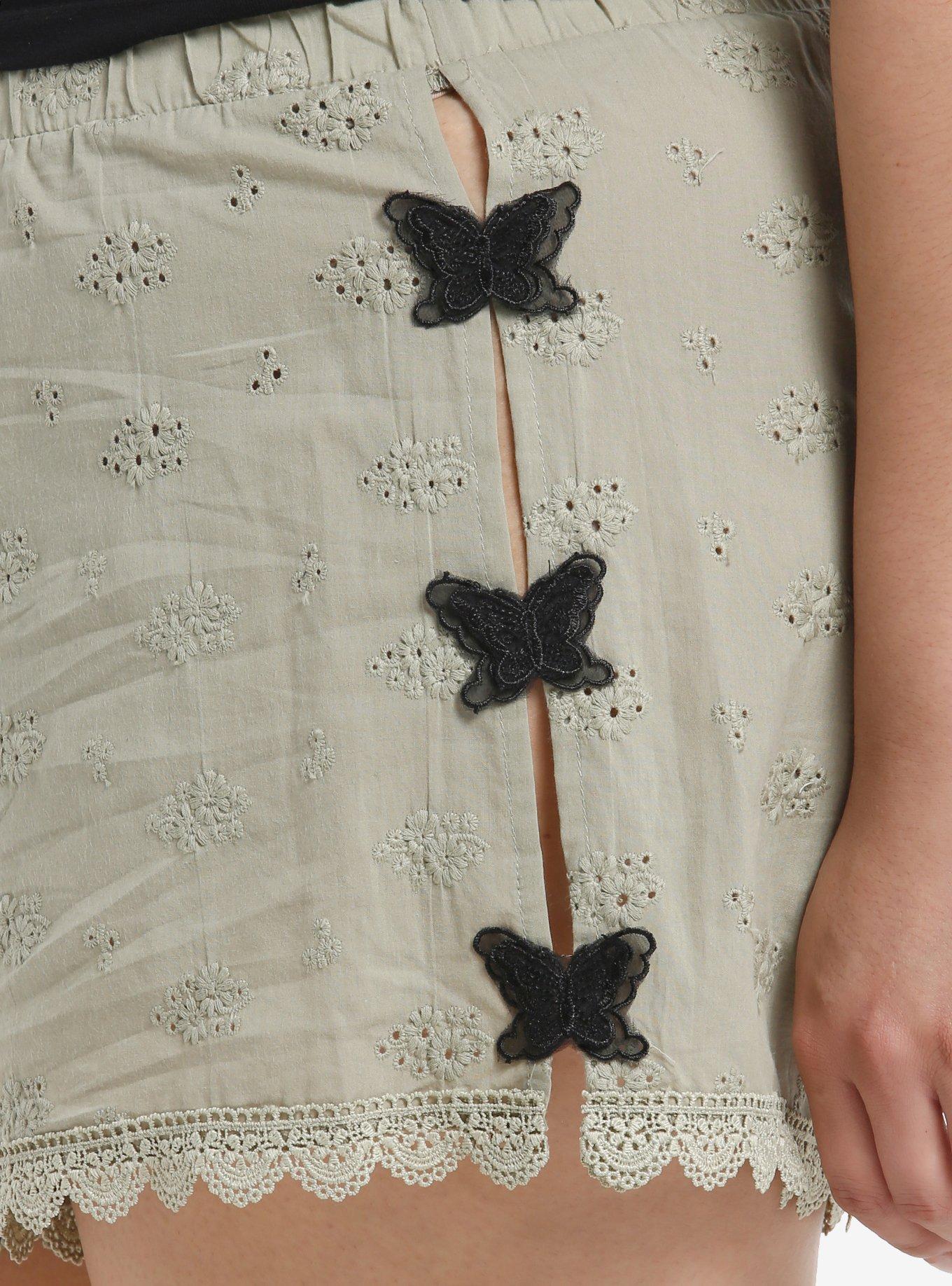 Thorn & Fable Sage Green Butterfly Girls Boxer Shorts Plus Size, SAGE, alternate