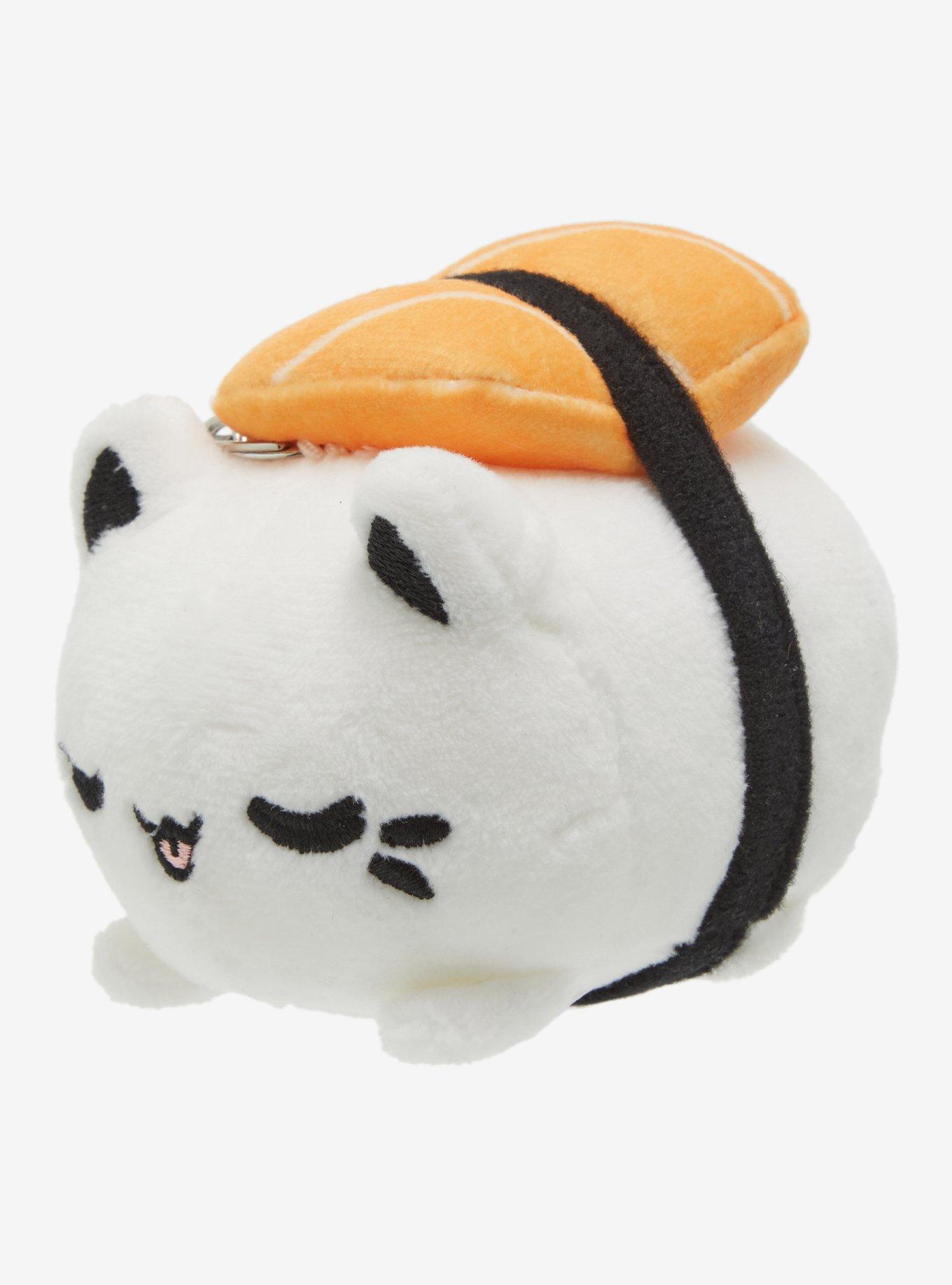 Tasty Peach Meowchi Salmon Sushi Cat Plush Key Chain, , hi-res