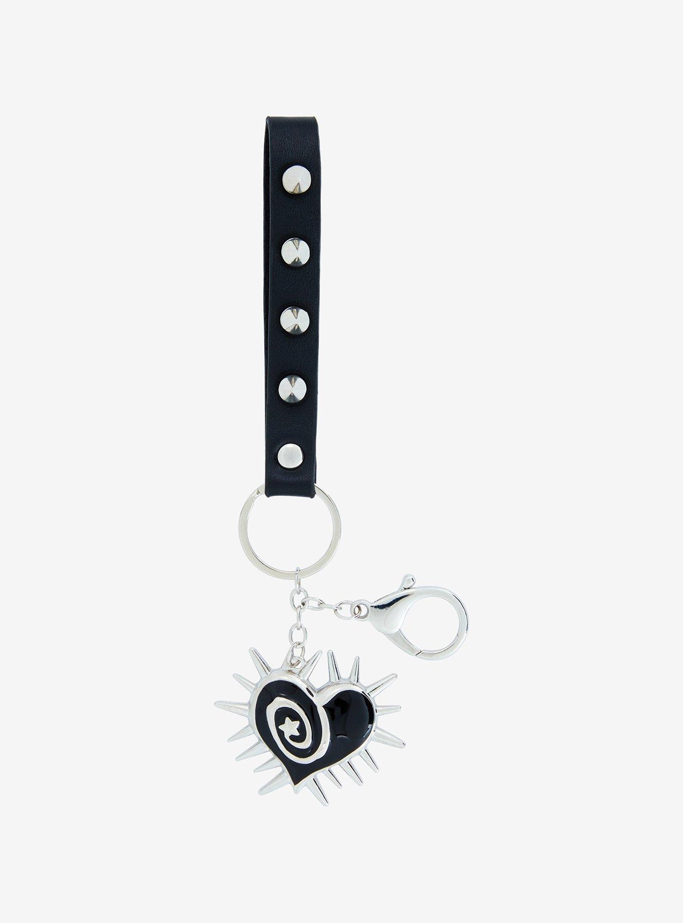 Spiky Heart Wrist Lanyard Key Chain, , hi-res