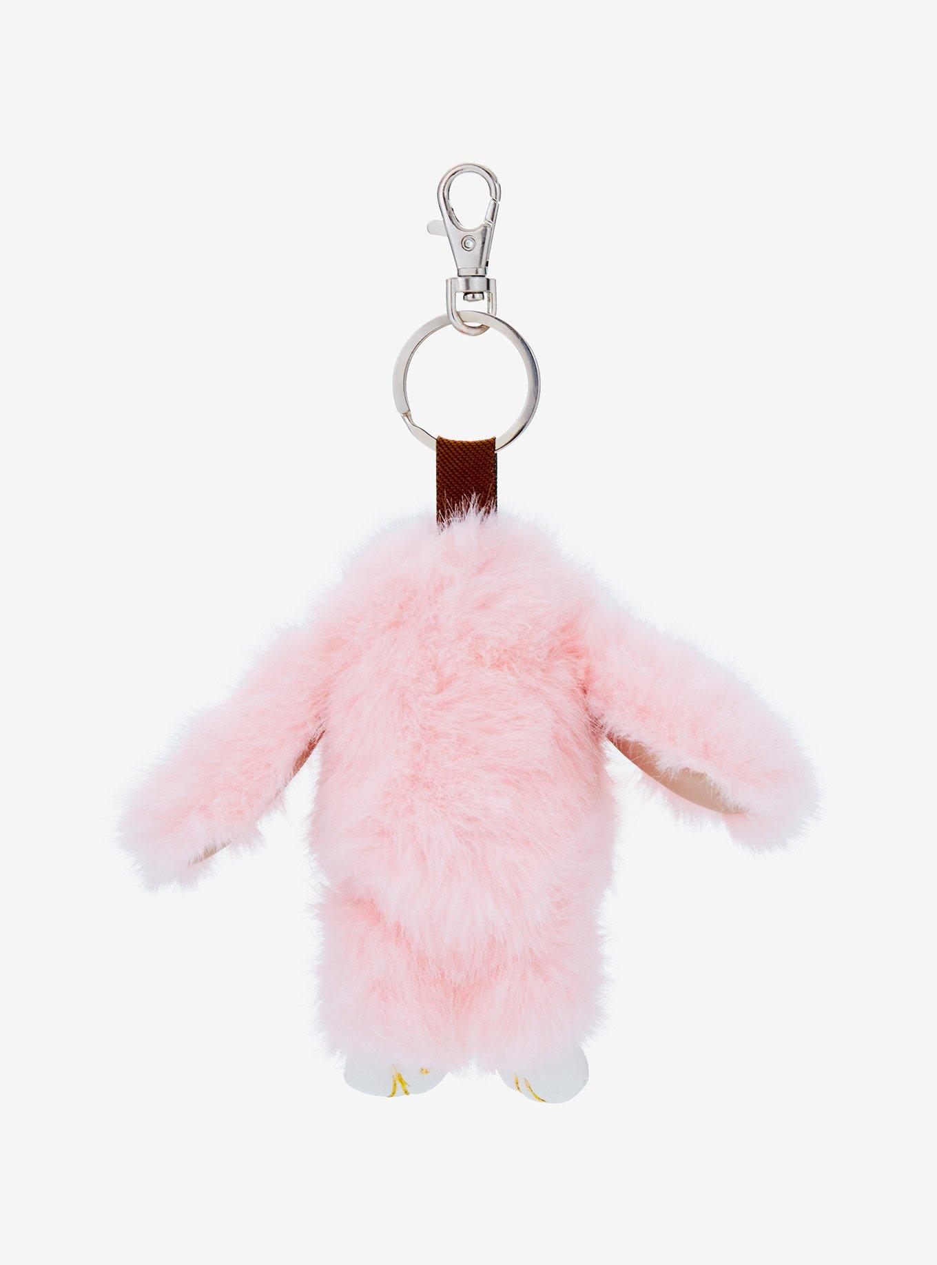 Pink Bunny Plush Key Chain, , alternate