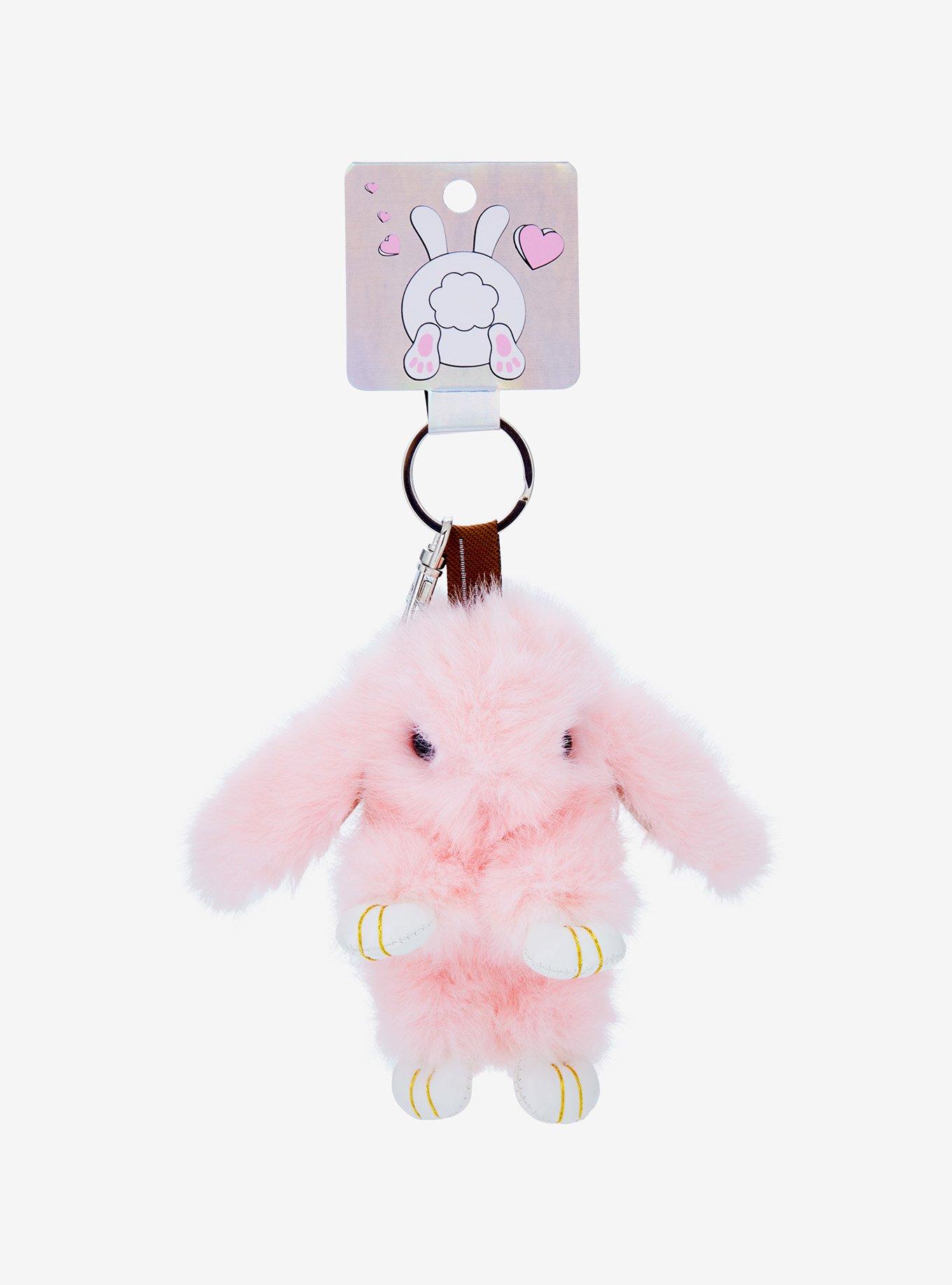 Pink Bunny Plush Key Chain, , alternate