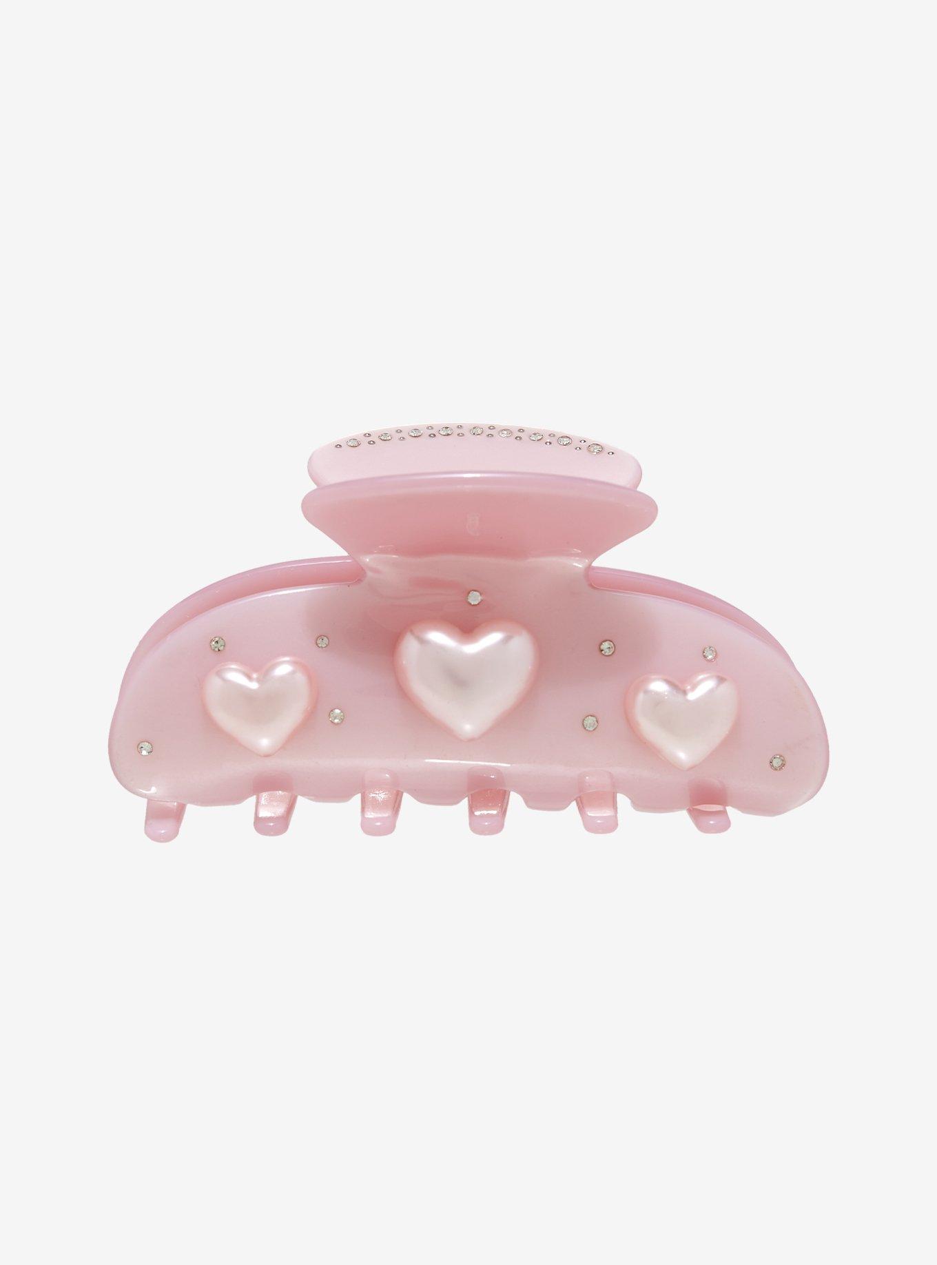 Sweet Society Pink Heart Rhinestone Claw Hair Clip, , hi-res
