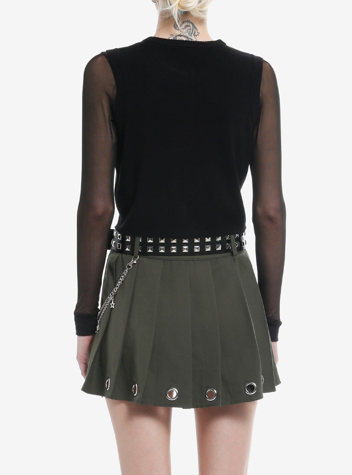 Black Button-Up Sweater Vest, BLACK, alternate