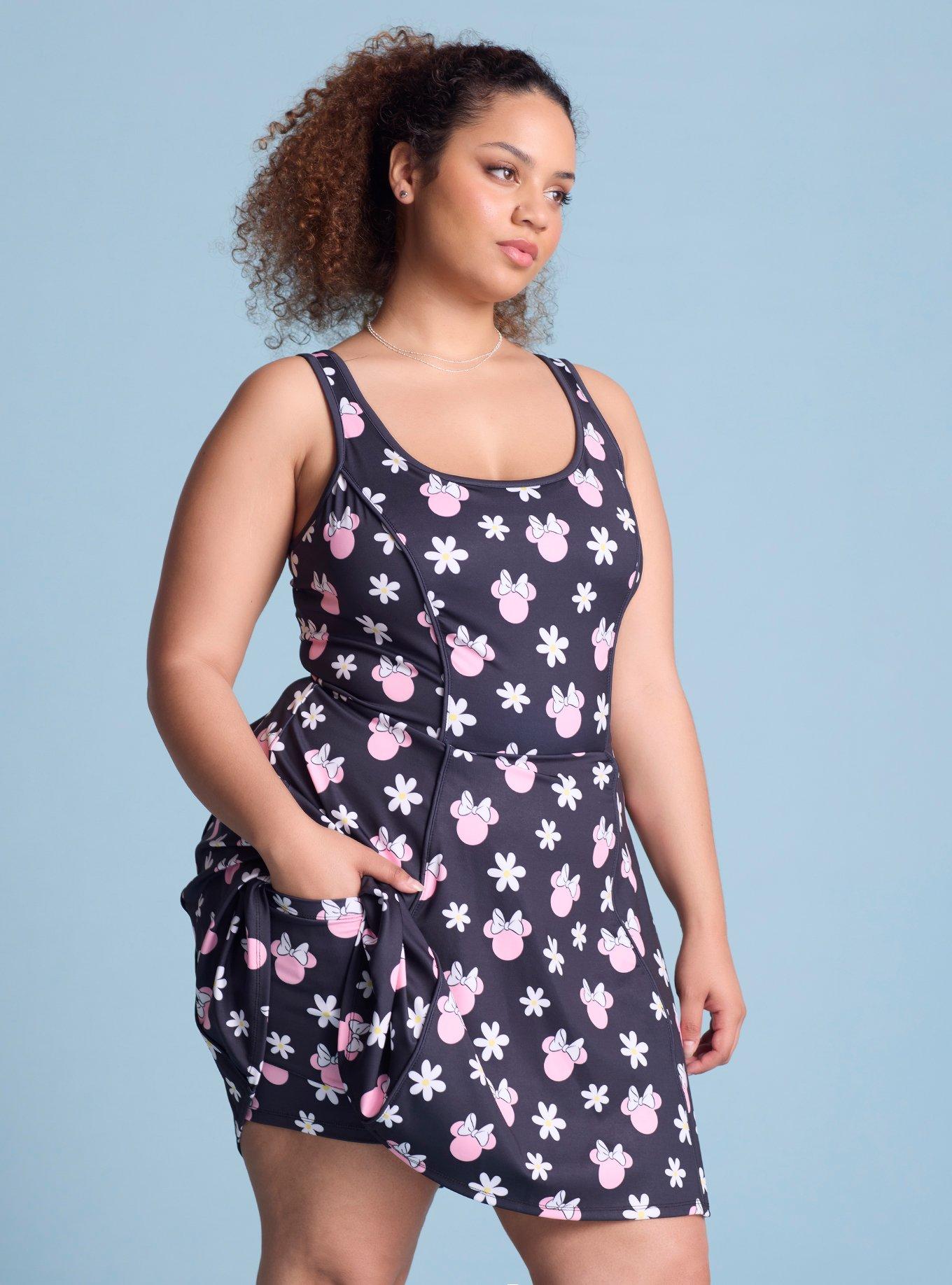 Disney Minnie Mouse Floral Allover Print Active Dress Plus Size, MULTI, alternate