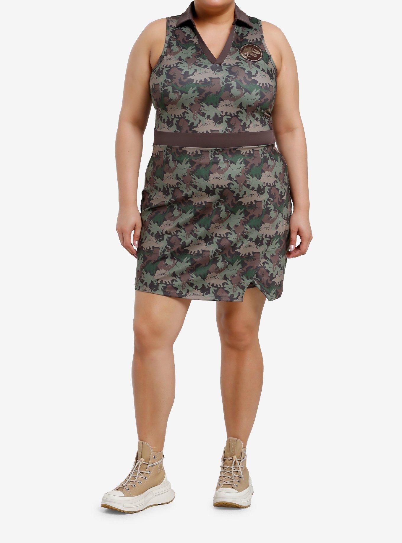 Her Universe Jurassic Park Dinosaur Camouflage Athletic Dress & Shorts Set Plus Size Her Universe Exclusive, , hi-res