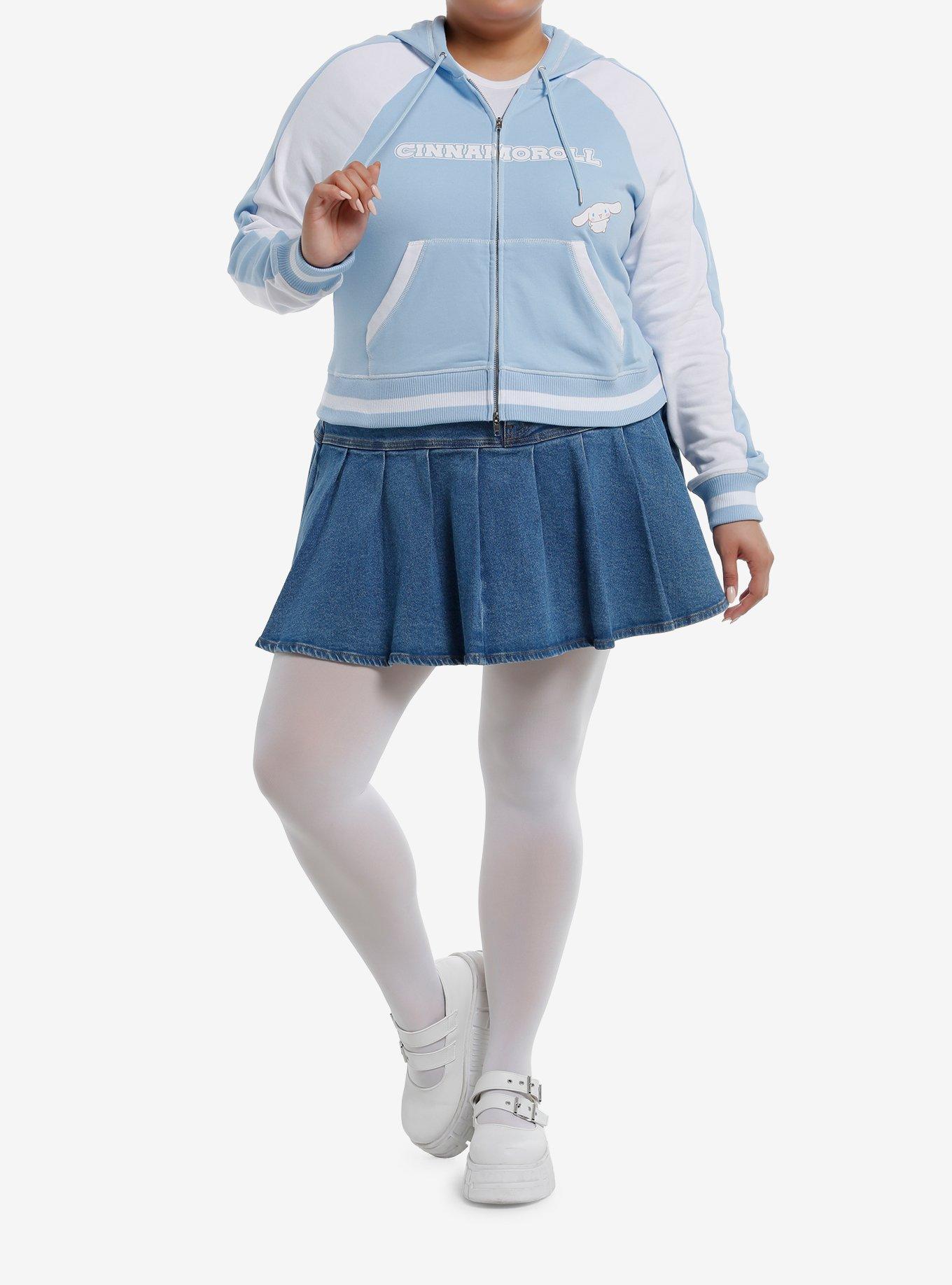 Cinnamoroll Varsity Girls Crop Hoodie Plus Size, , alternate
