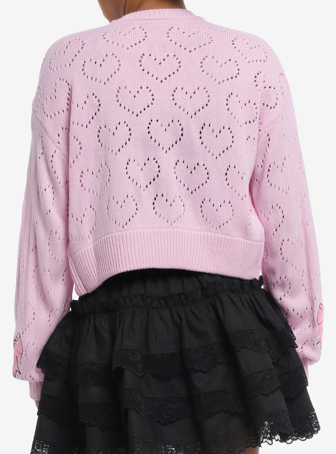 Disney The Aristocats Marie Heart Stitch Girls Crop Cardigan, MULTI, alternate