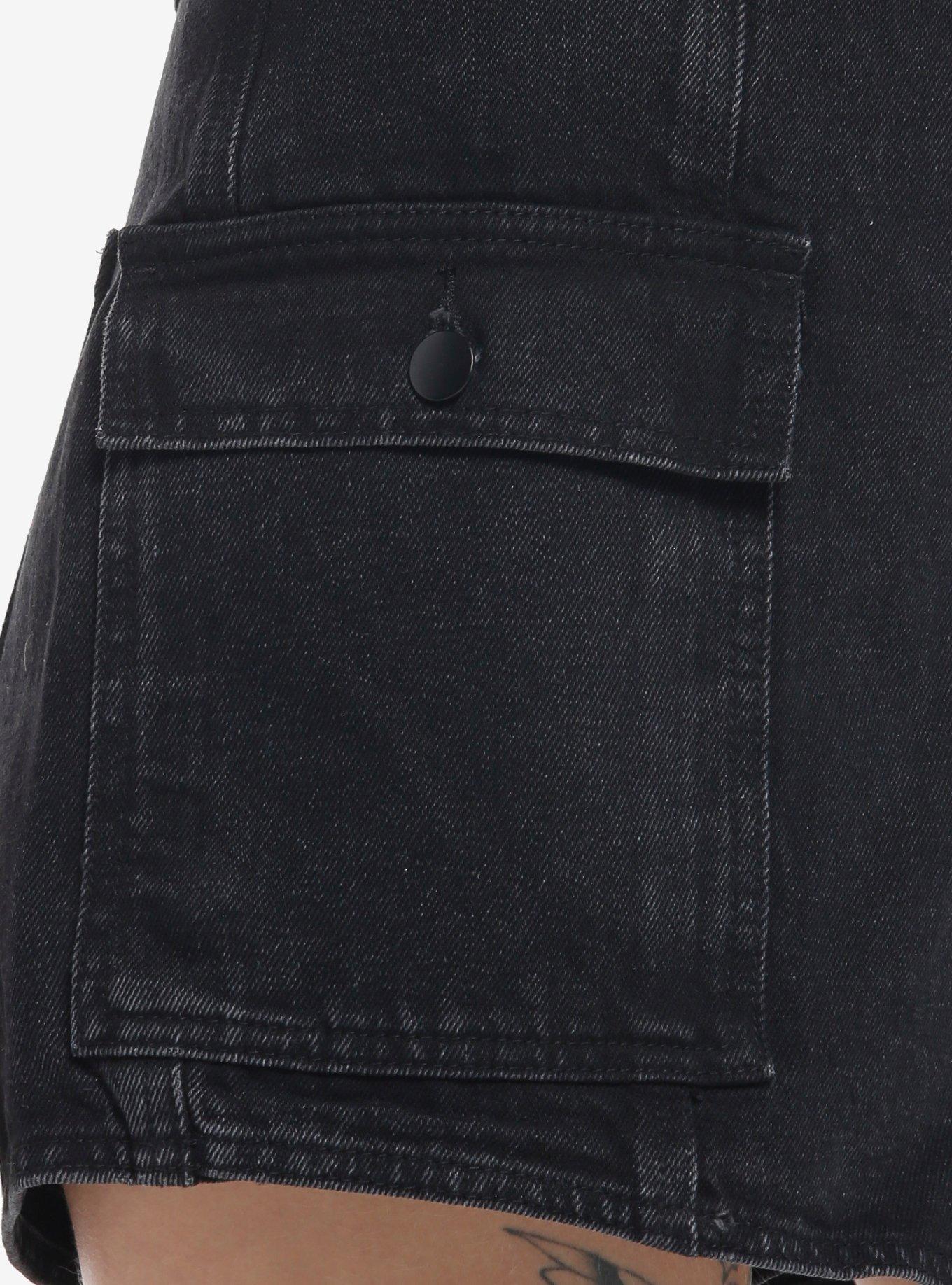 Black Denim Skort, BLACK, alternate